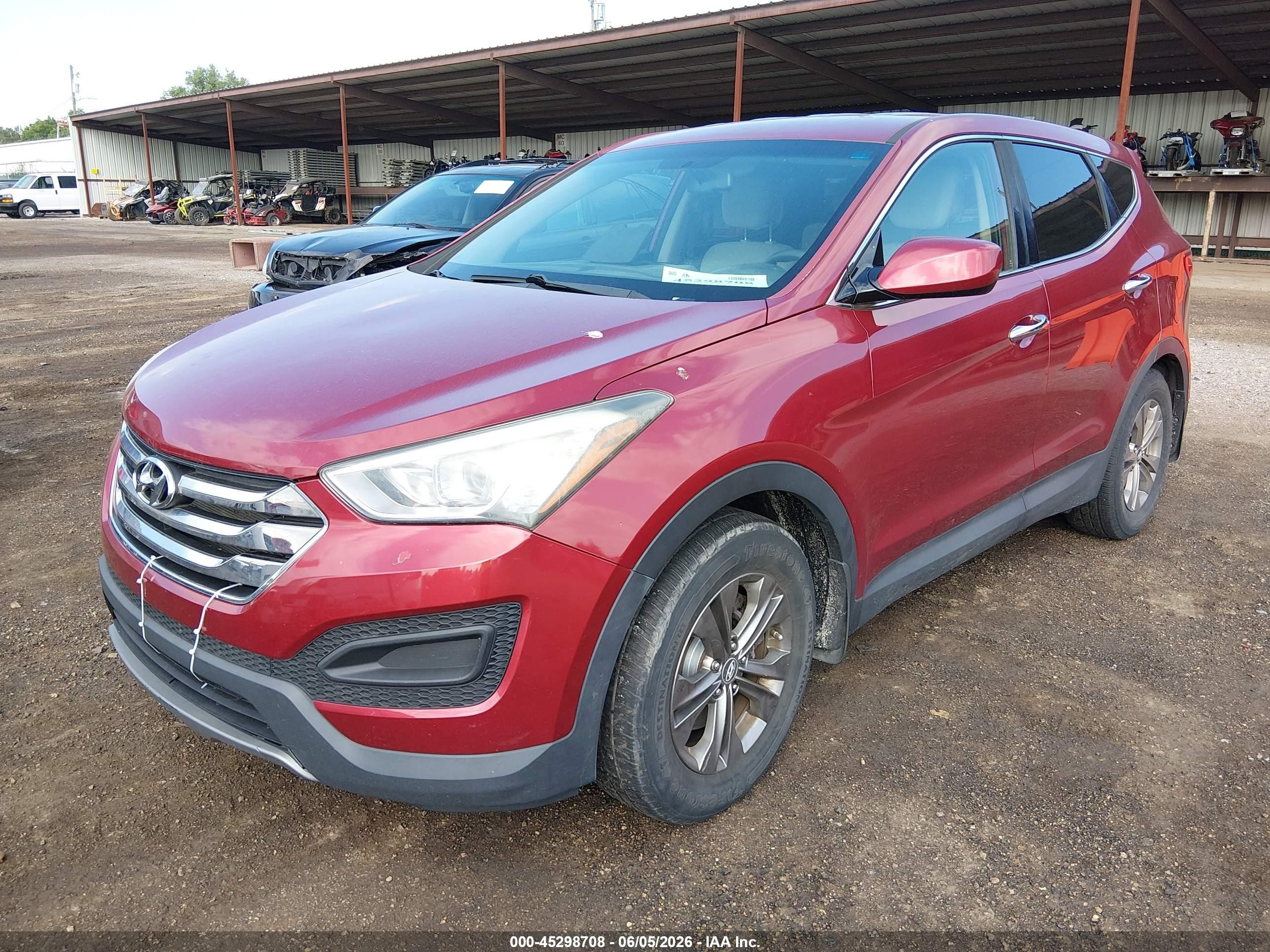 2014 Hyundai Santa Fe Sport 2.4l Red vin: 5XYZT3LB8EG205371