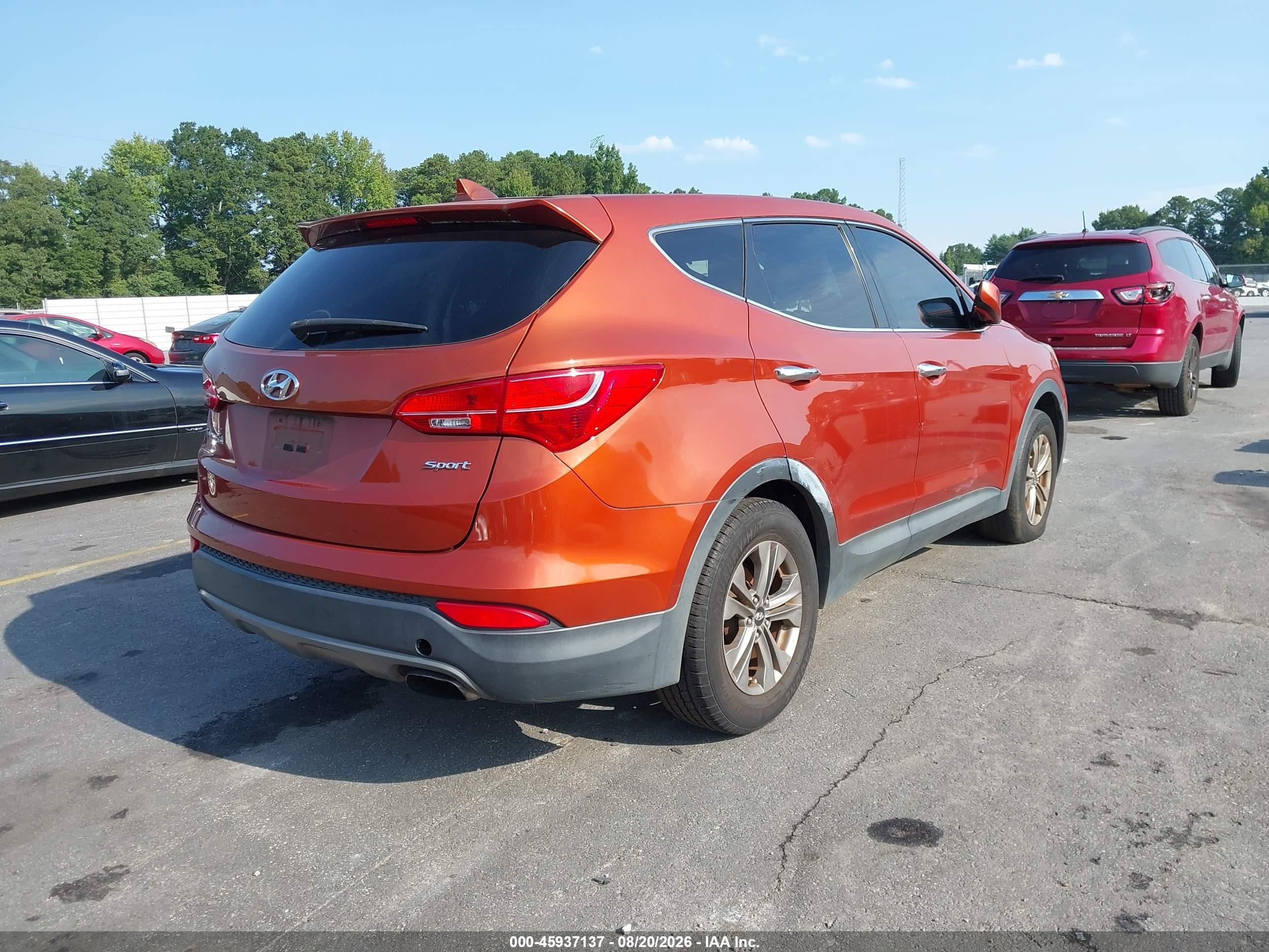 2015 Hyundai Santa Fe Sport 2.4l Orange vin: 5XYZT3LB8FG280900