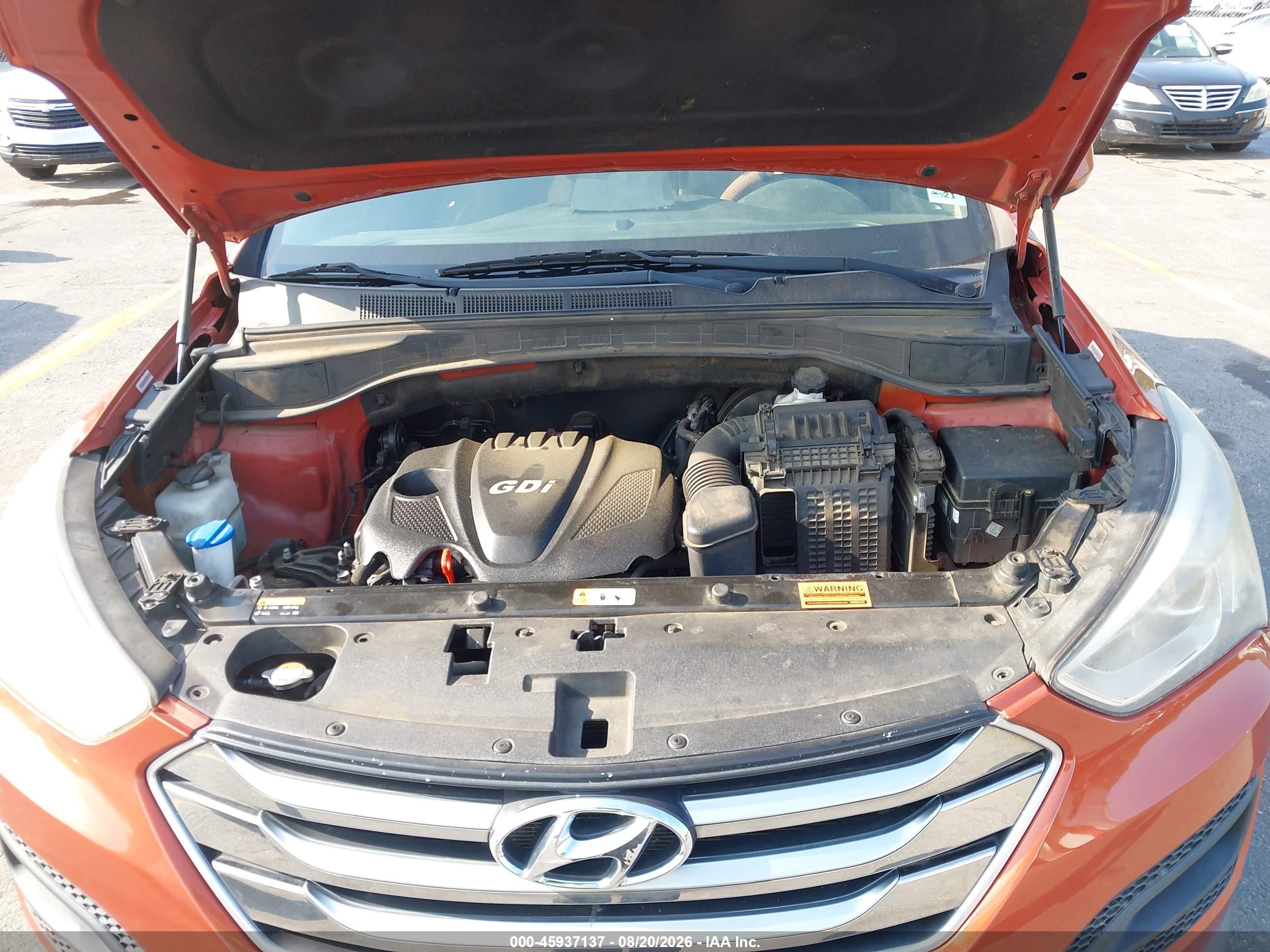 2015 Hyundai Santa Fe Sport 2.4l Orange vin: 5XYZT3LB8FG280900