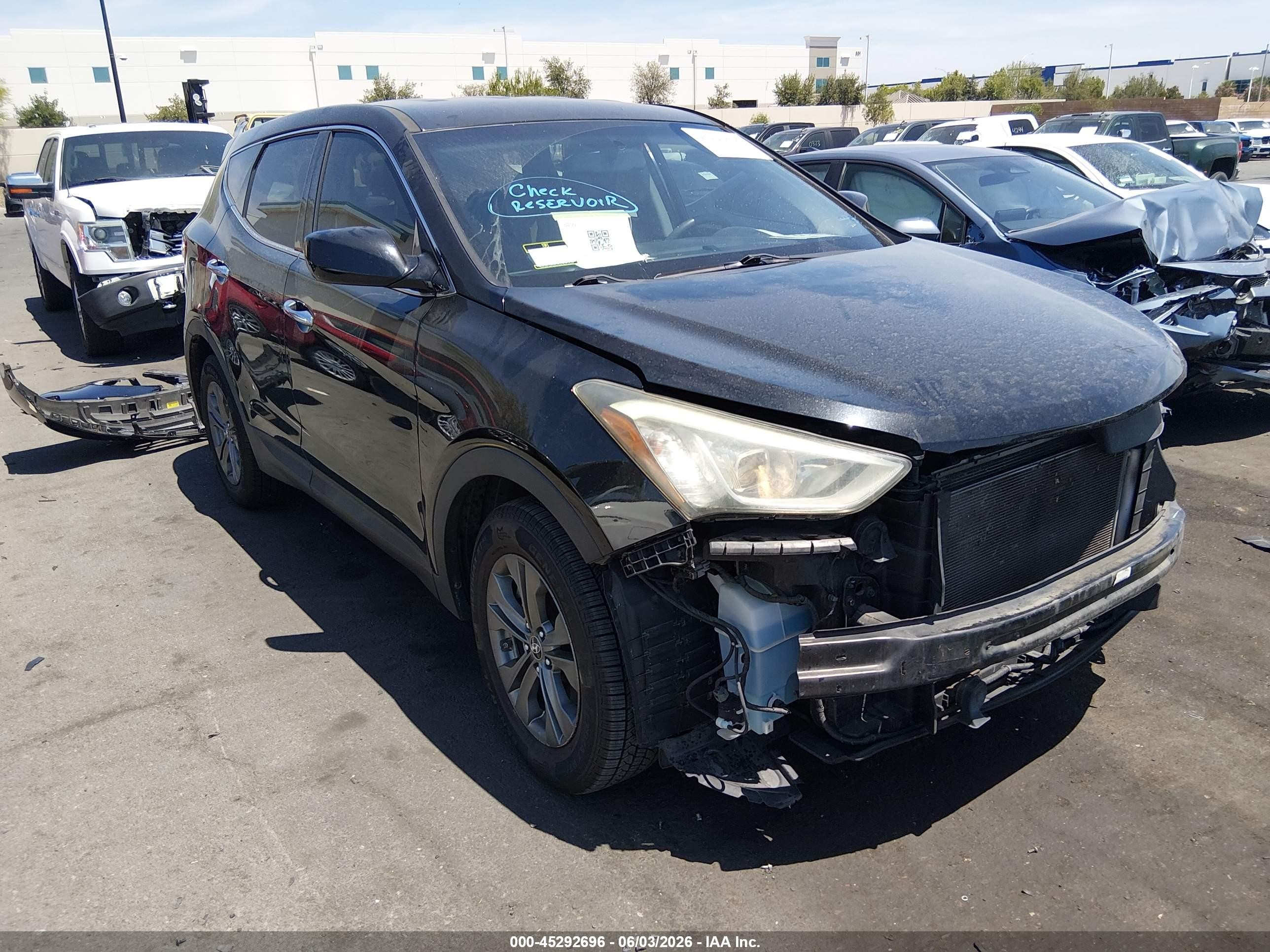2014 Hyundai Santa Fe Sport 2.4l Black vin: 5XYZT3LB9EG209915