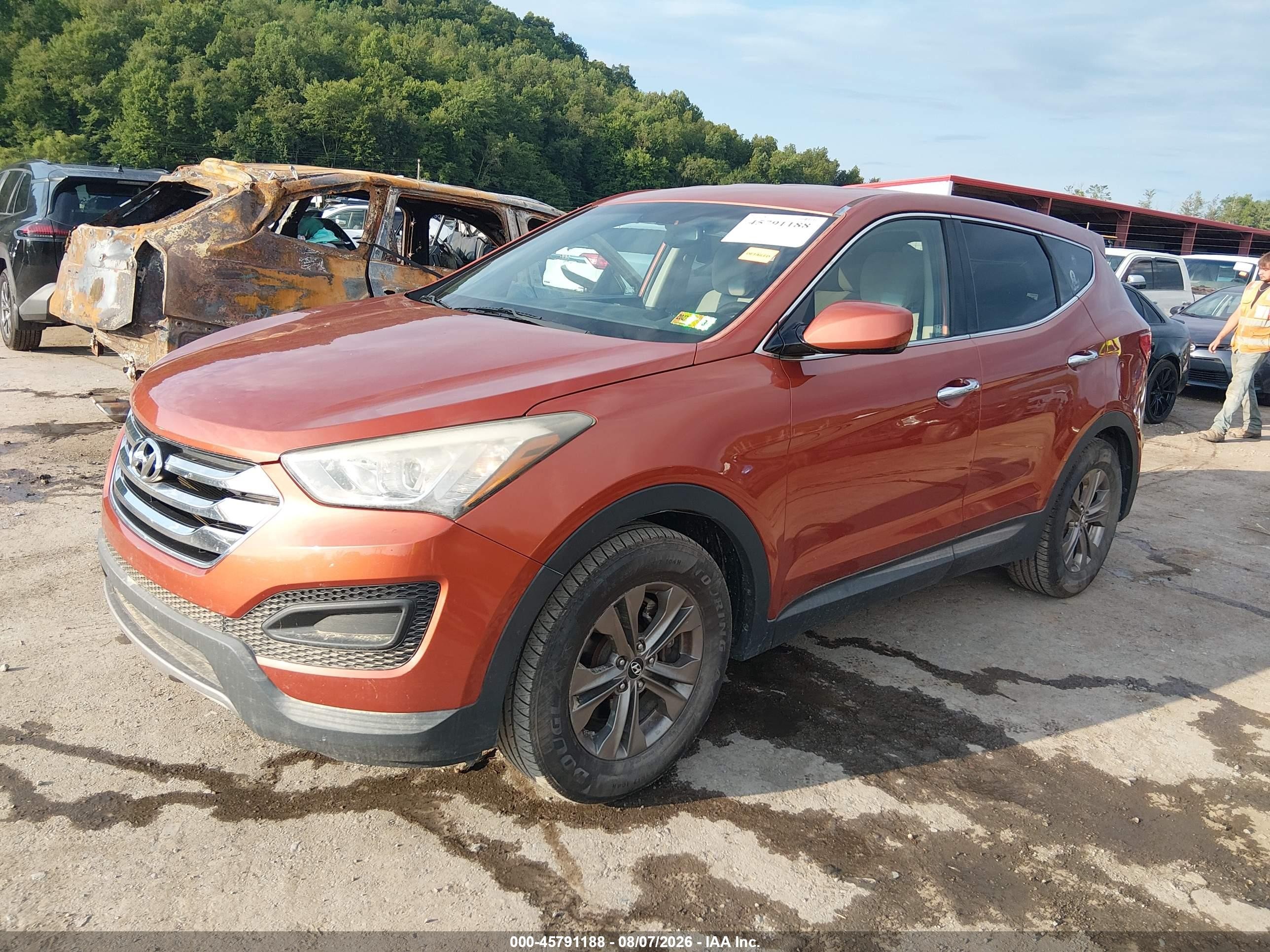 2013 Hyundai Santa Fe Sport Orange vin: 5XYZT3LBXDG110003