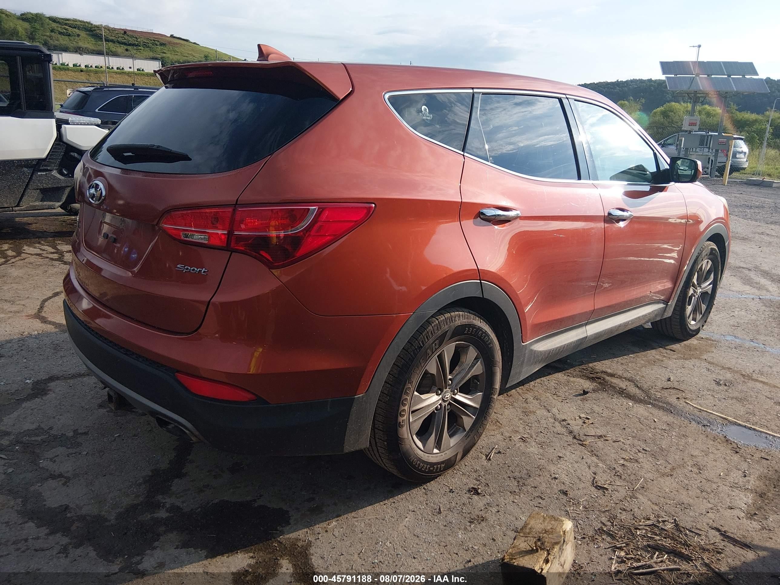 2013 Hyundai Santa Fe Sport Orange vin: 5XYZT3LBXDG110003