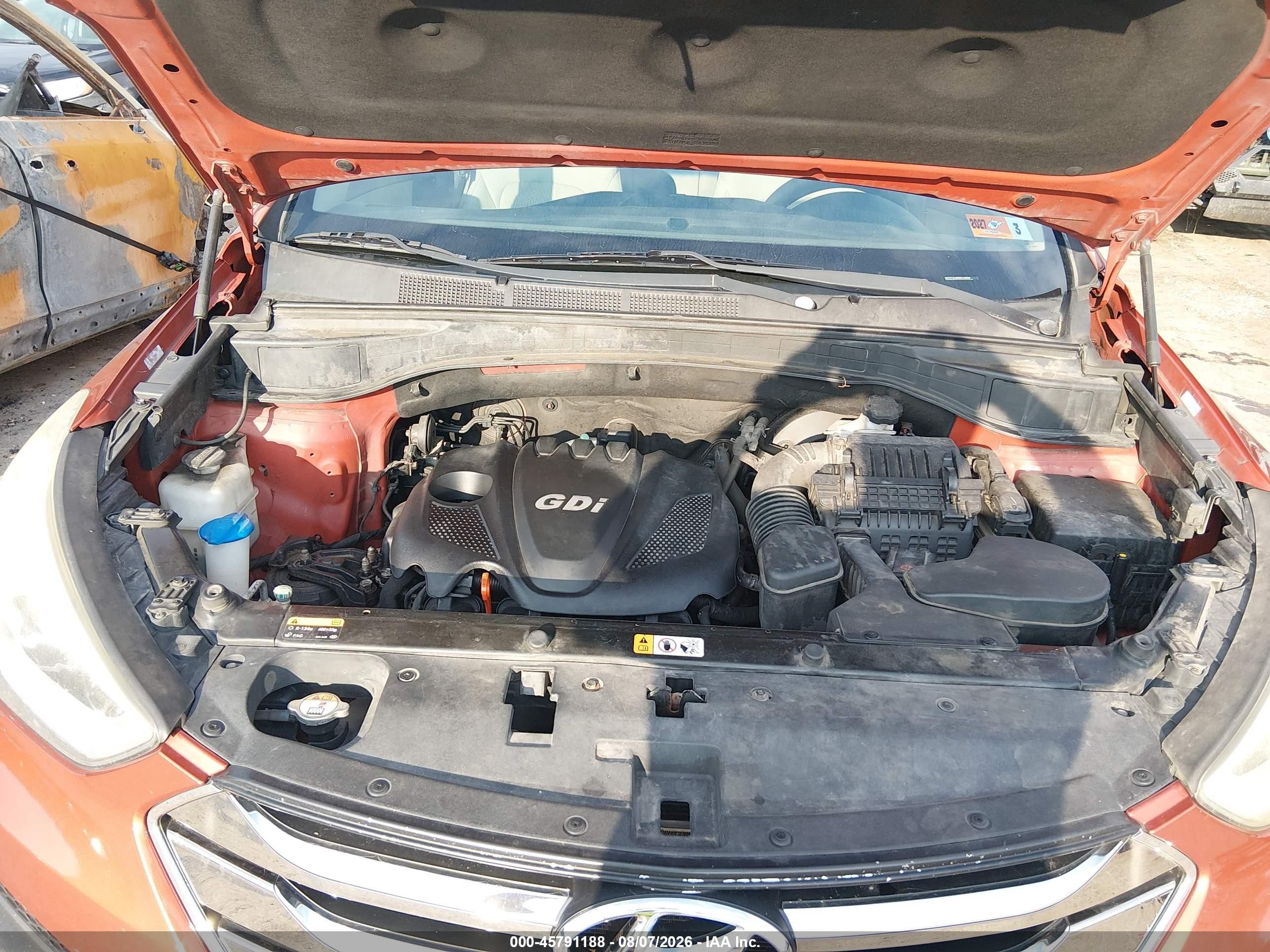 2013 Hyundai Santa Fe Sport Orange vin: 5XYZT3LBXDG110003
