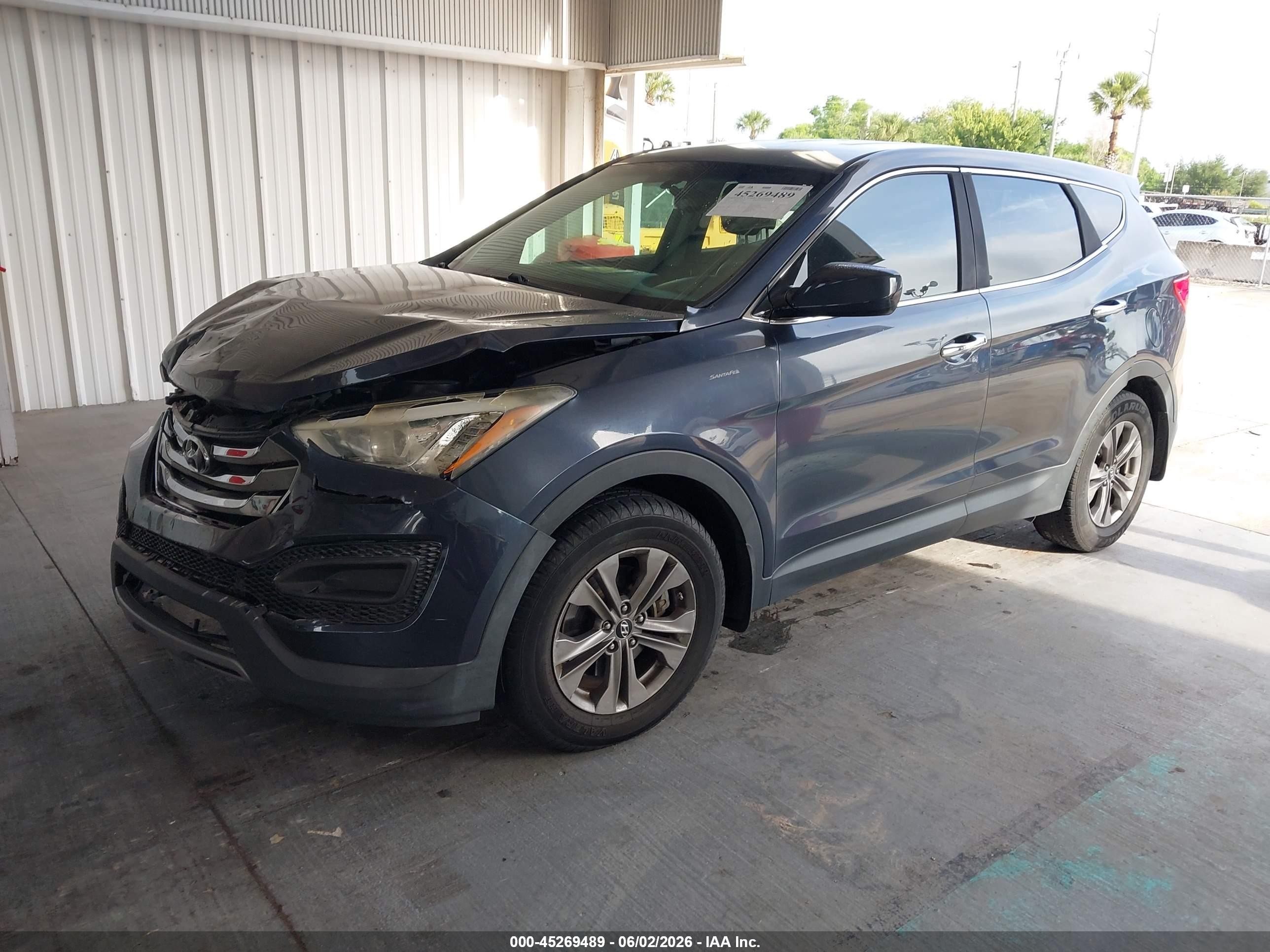 2014 Hyundai Santa Fe Sport 2.4l Blue vin: 5XYZT3LBXEG189156