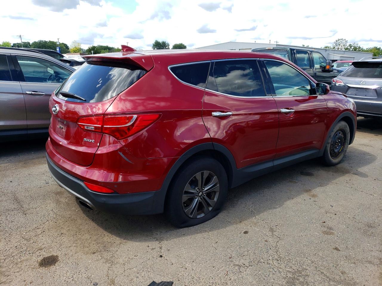 2015 Hyundai Santa Fe Sport 2.4l Red vin: 5XYZT3LBXFG258459