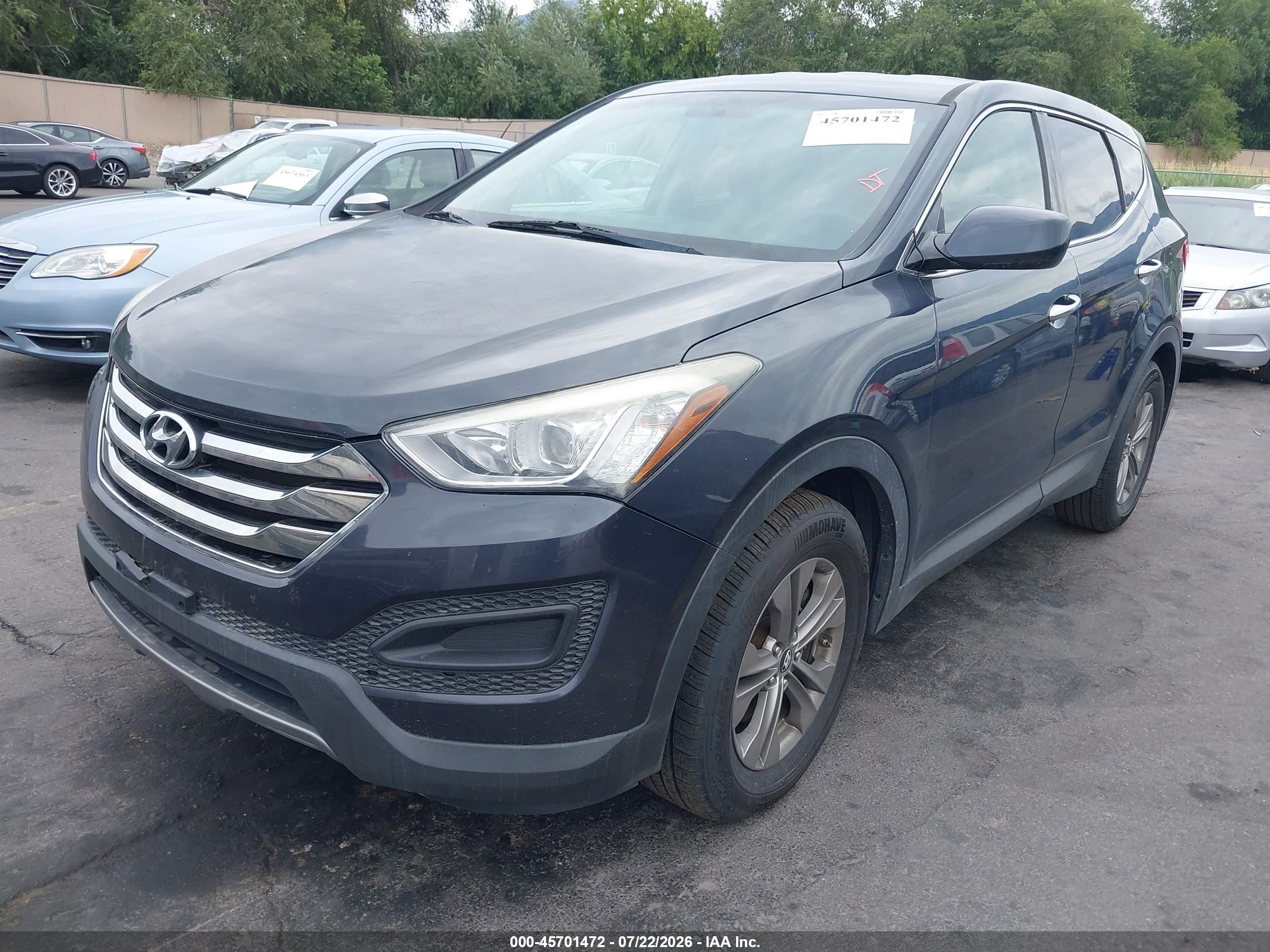 2014 Hyundai Santa Fe Sport 2.4l Gray vin: 5XYZTDLB0EG168404