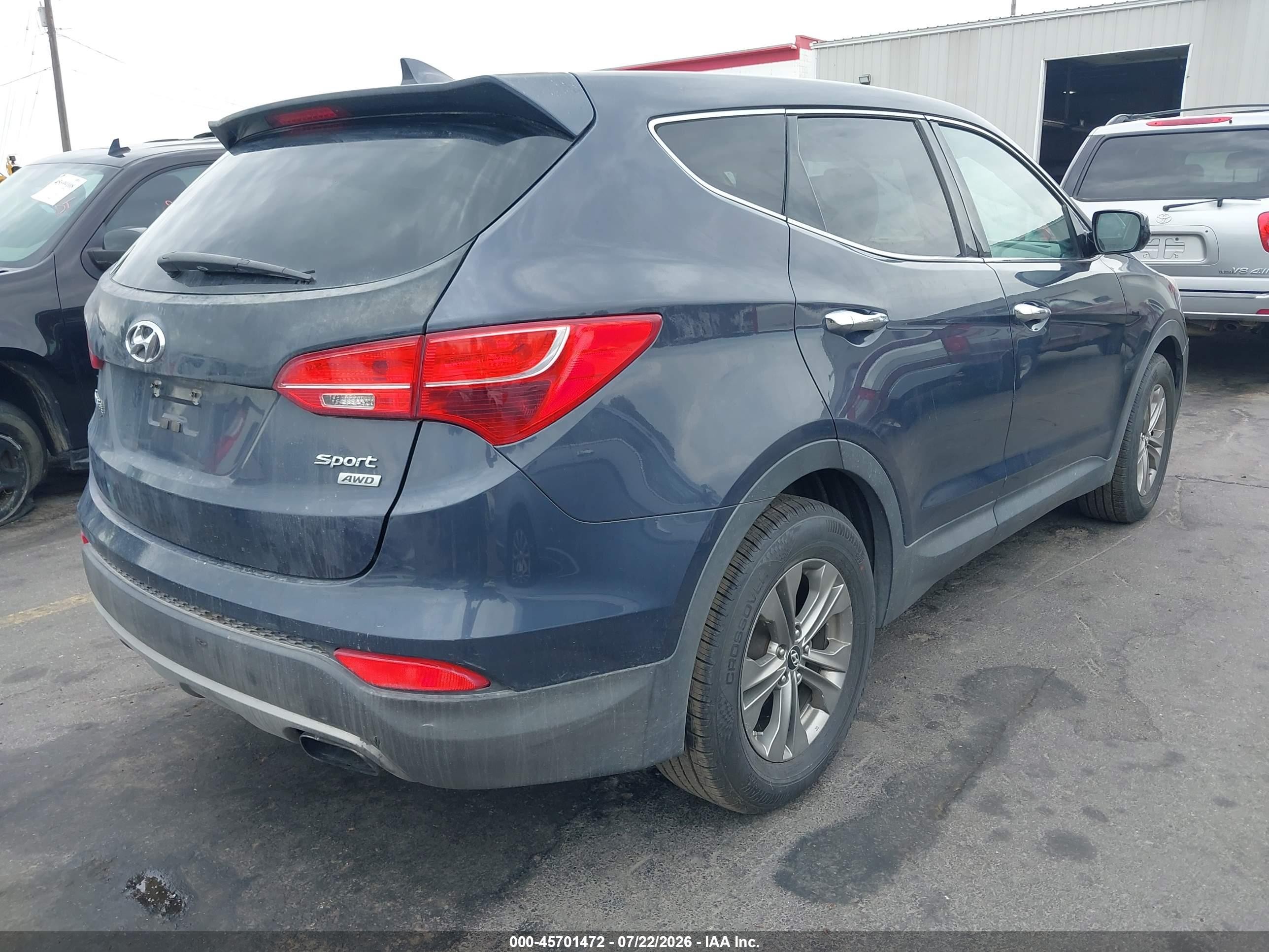 2014 Hyundai Santa Fe Sport 2.4l Gray vin: 5XYZTDLB0EG168404