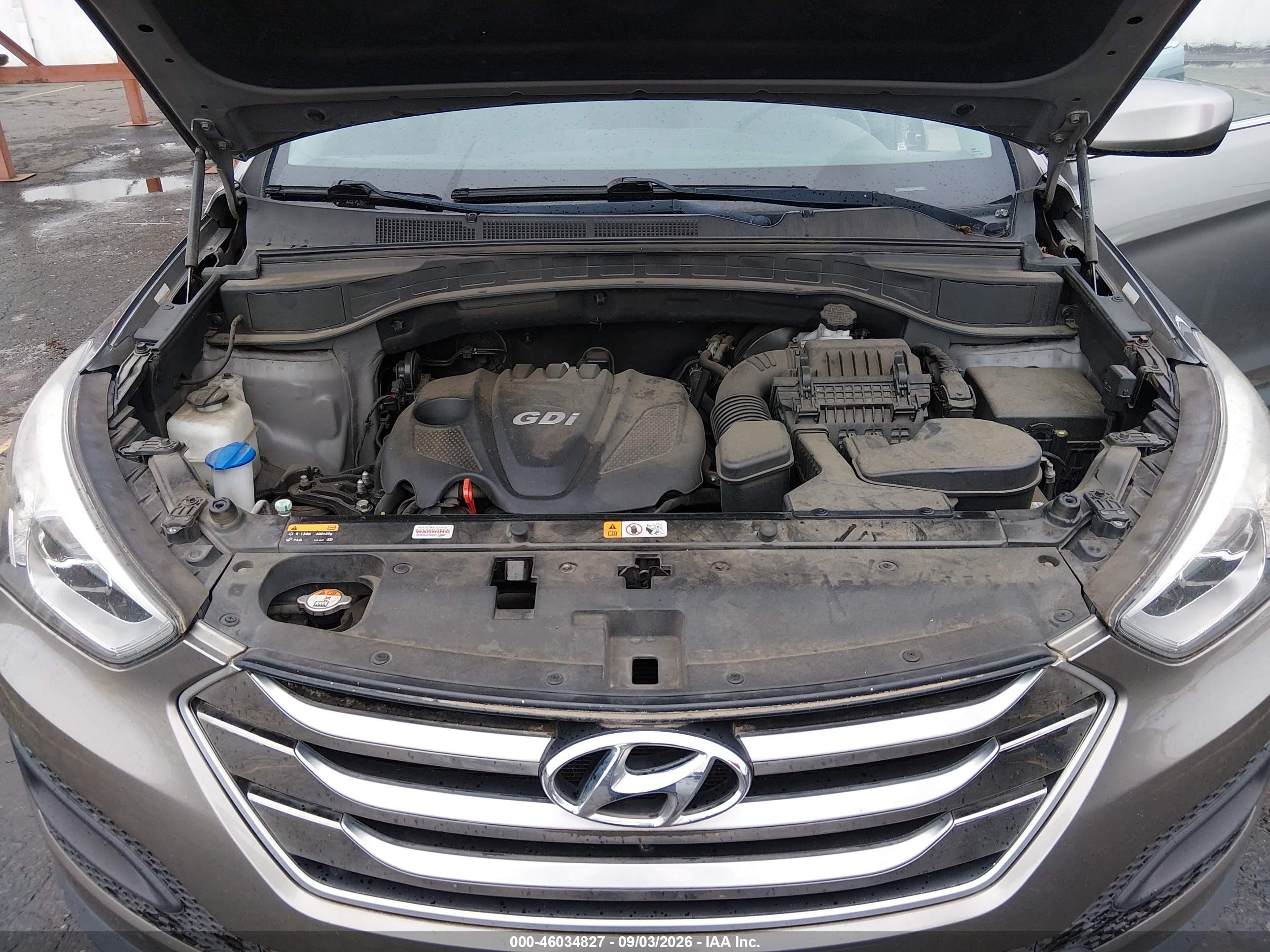 2016 Hyundai Santa Fe Sport 2.4l Серый vin: 5XYZTDLB0GG340093