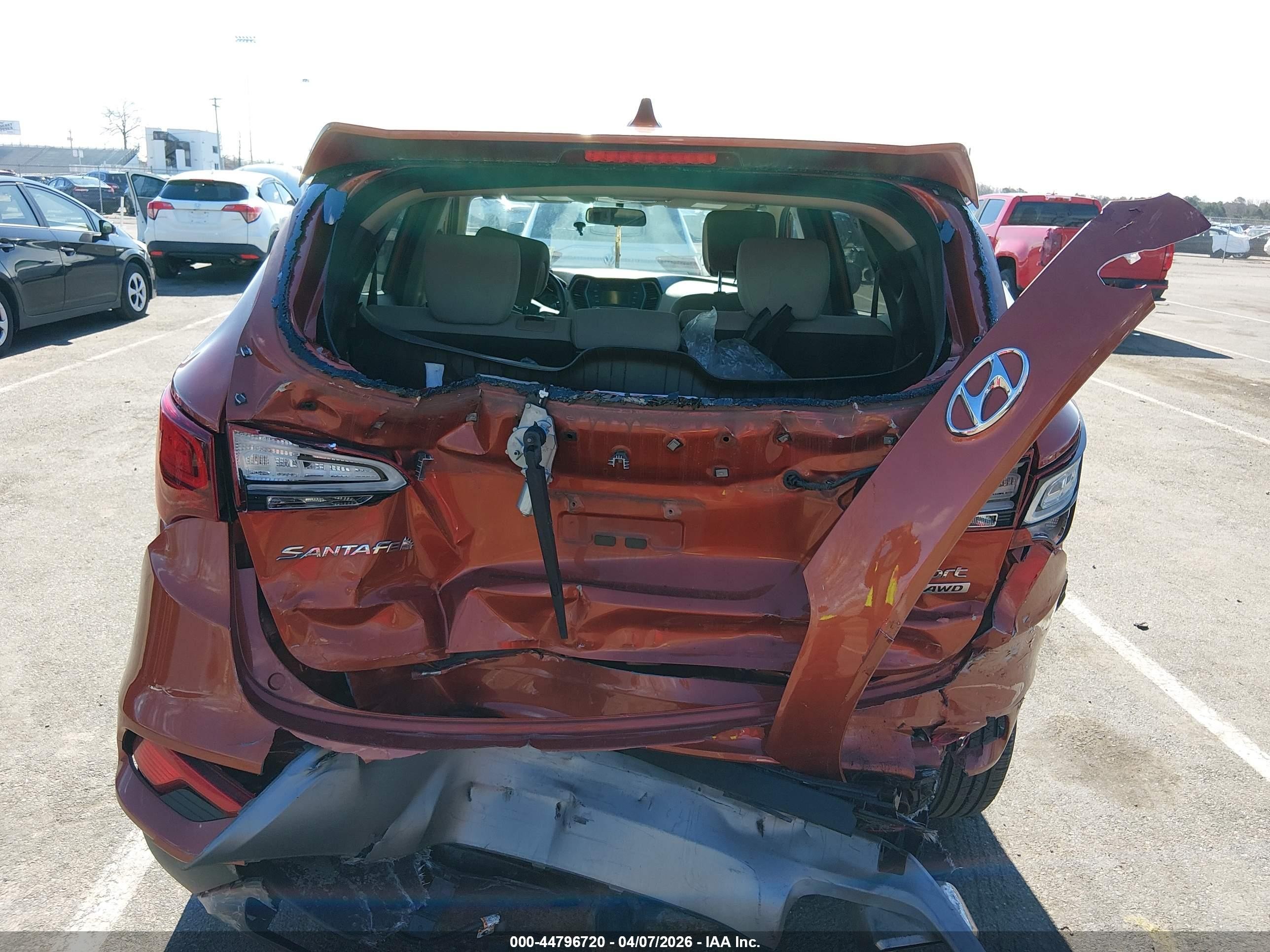 2017 Hyundai Santa Fe Sport 2.4l Orange vin: 5XYZTDLB0HG394611