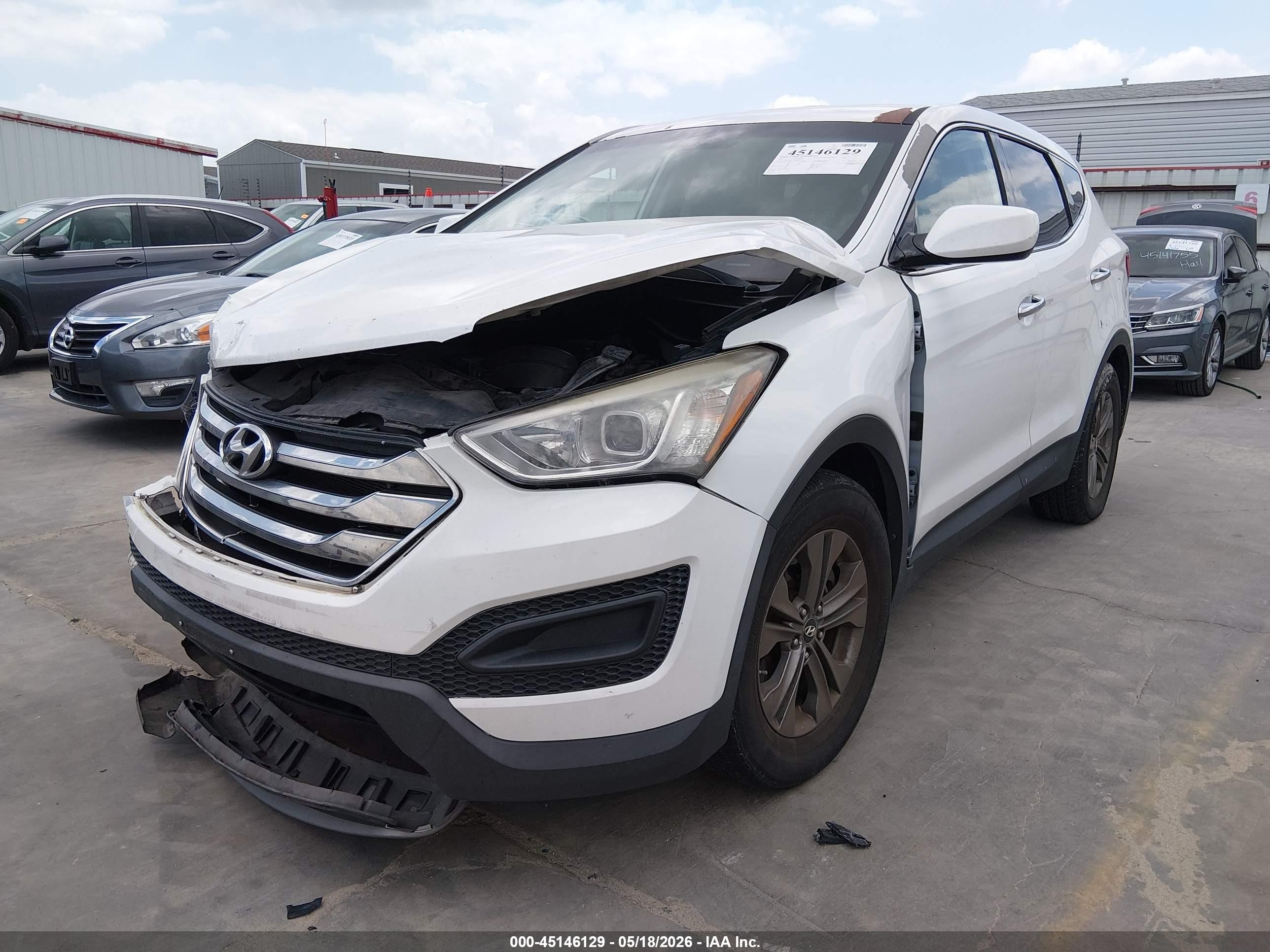 2014 Hyundai Santa Fe Sport 2.4l White vin: 5XYZTDLB1EG202446