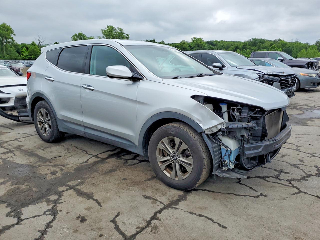 2015 Hyundai Santa Fe Sport 2.4l Silver vin: 5XYZTDLB1FG299312