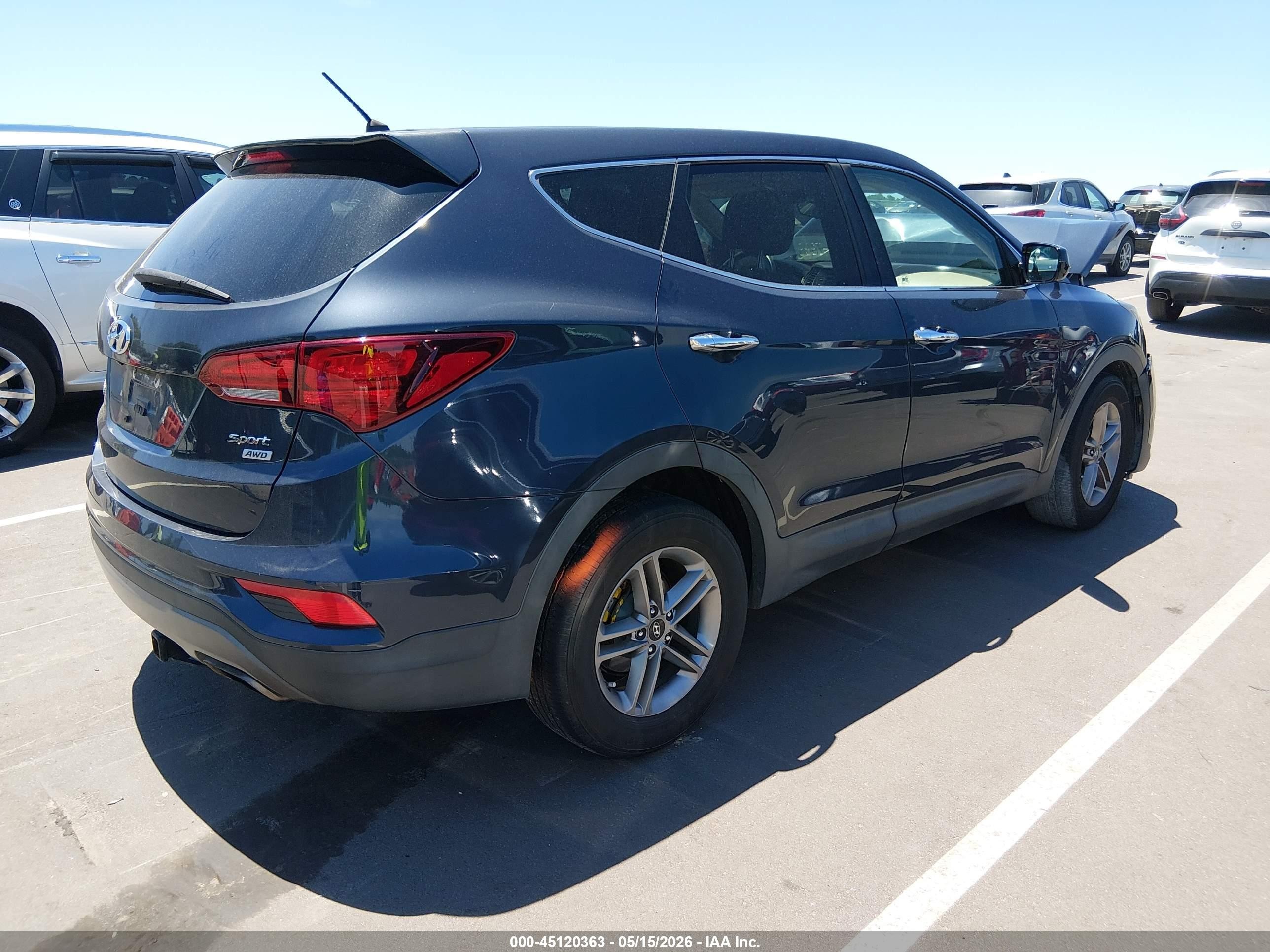 2018 Hyundai Santa Fe Sport 2.4l Black vin: 5XYZTDLB1JG526538