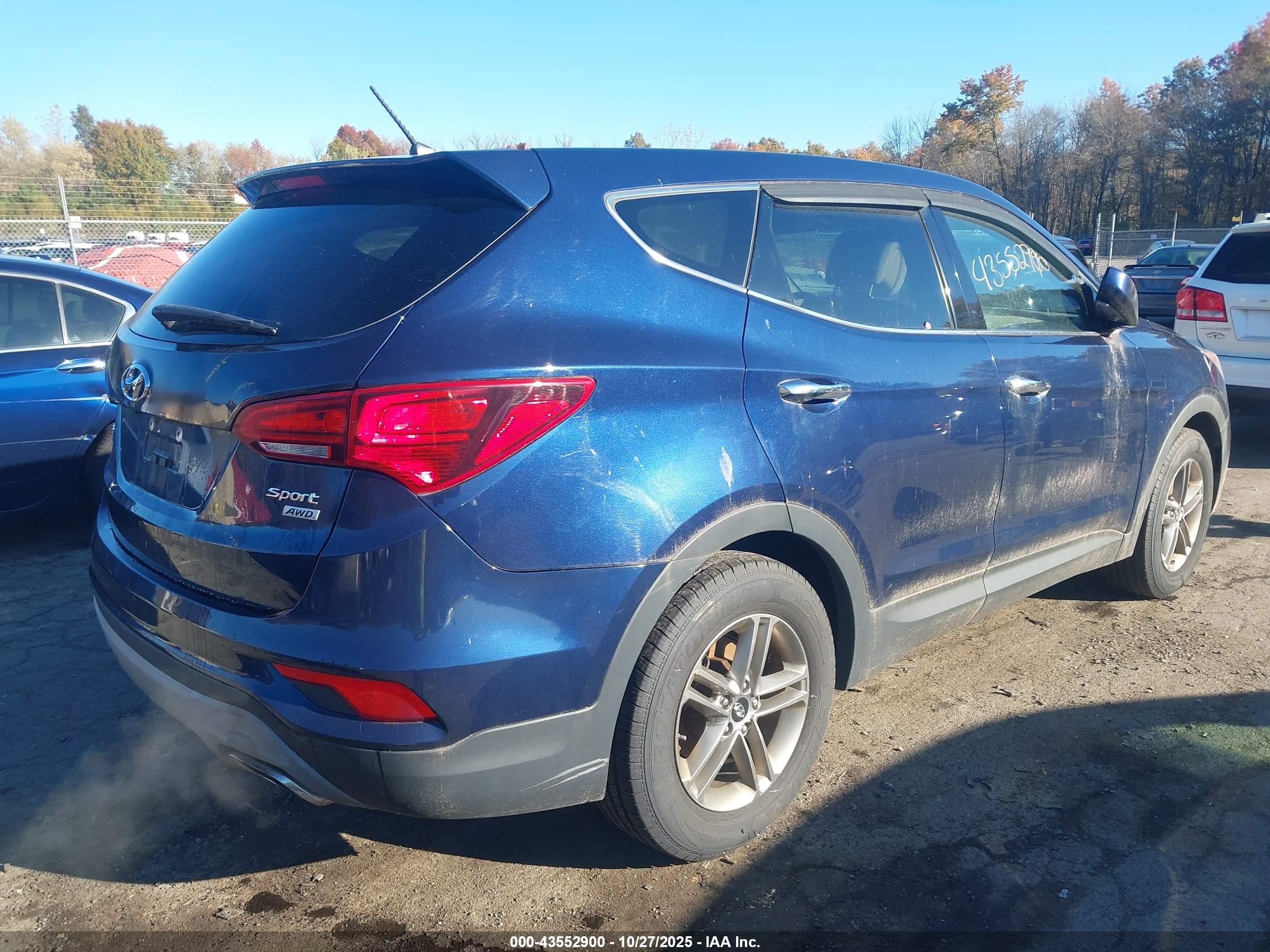 2018 Hyundai Santa Fe Sport 2.4l Синий vin: 5XYZTDLB1JG569356