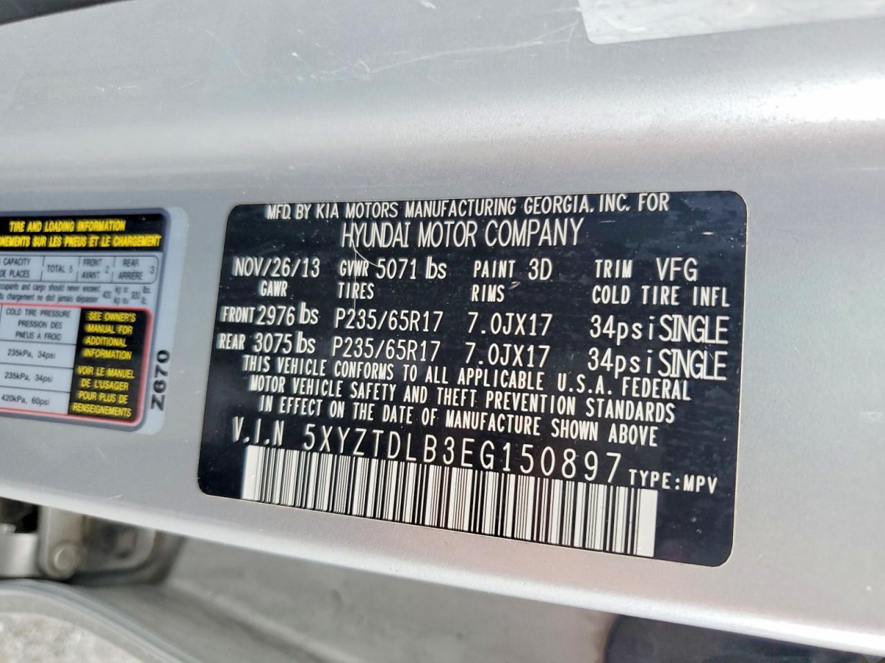 2014 Hyundai Santa Fe Sport 2.4l Silver vin: 5XYZTDLB3EG150897