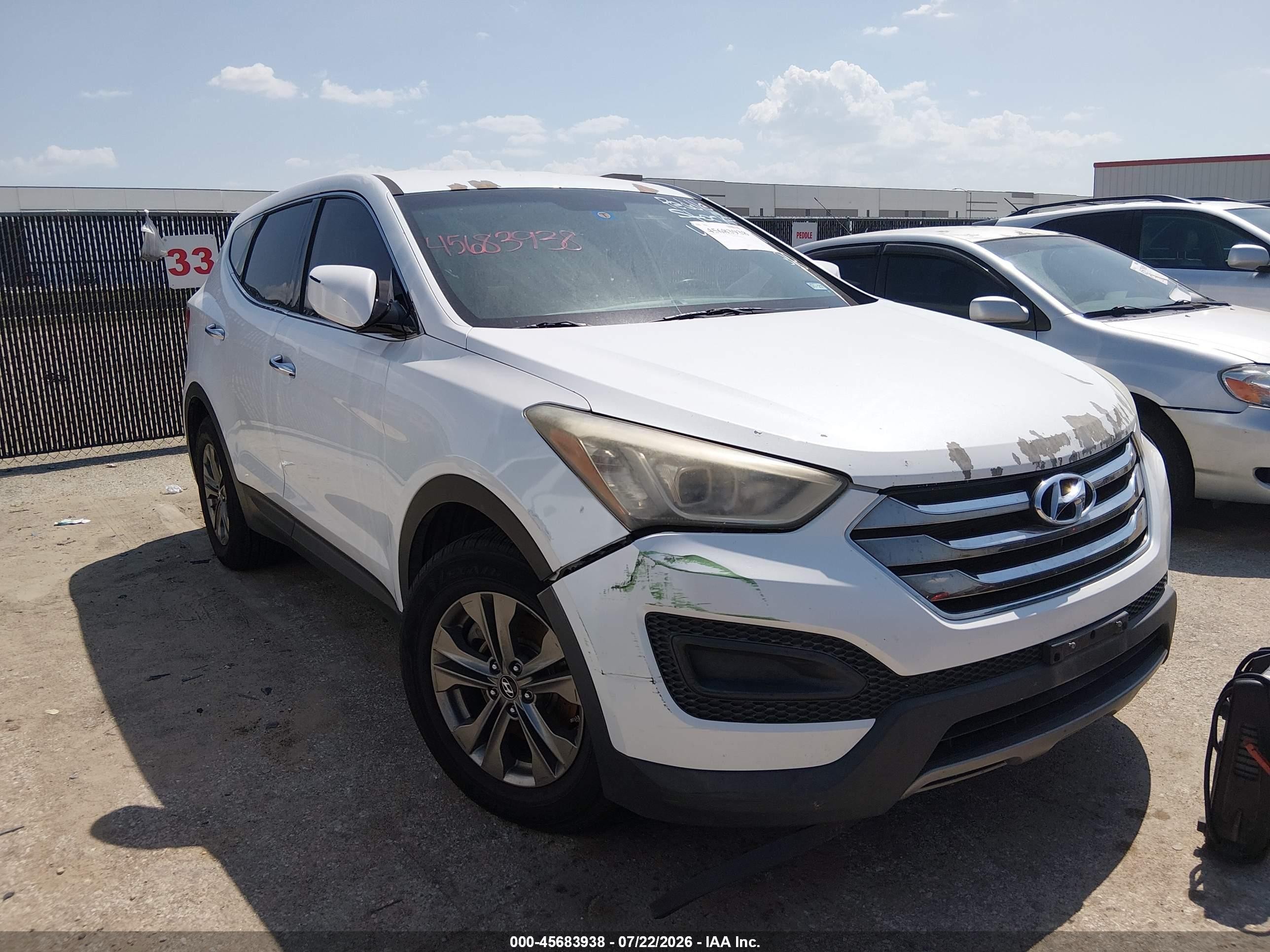 2014 Hyundai Santa Fe Sport 2.4l White vin: 5XYZTDLB3EG175685