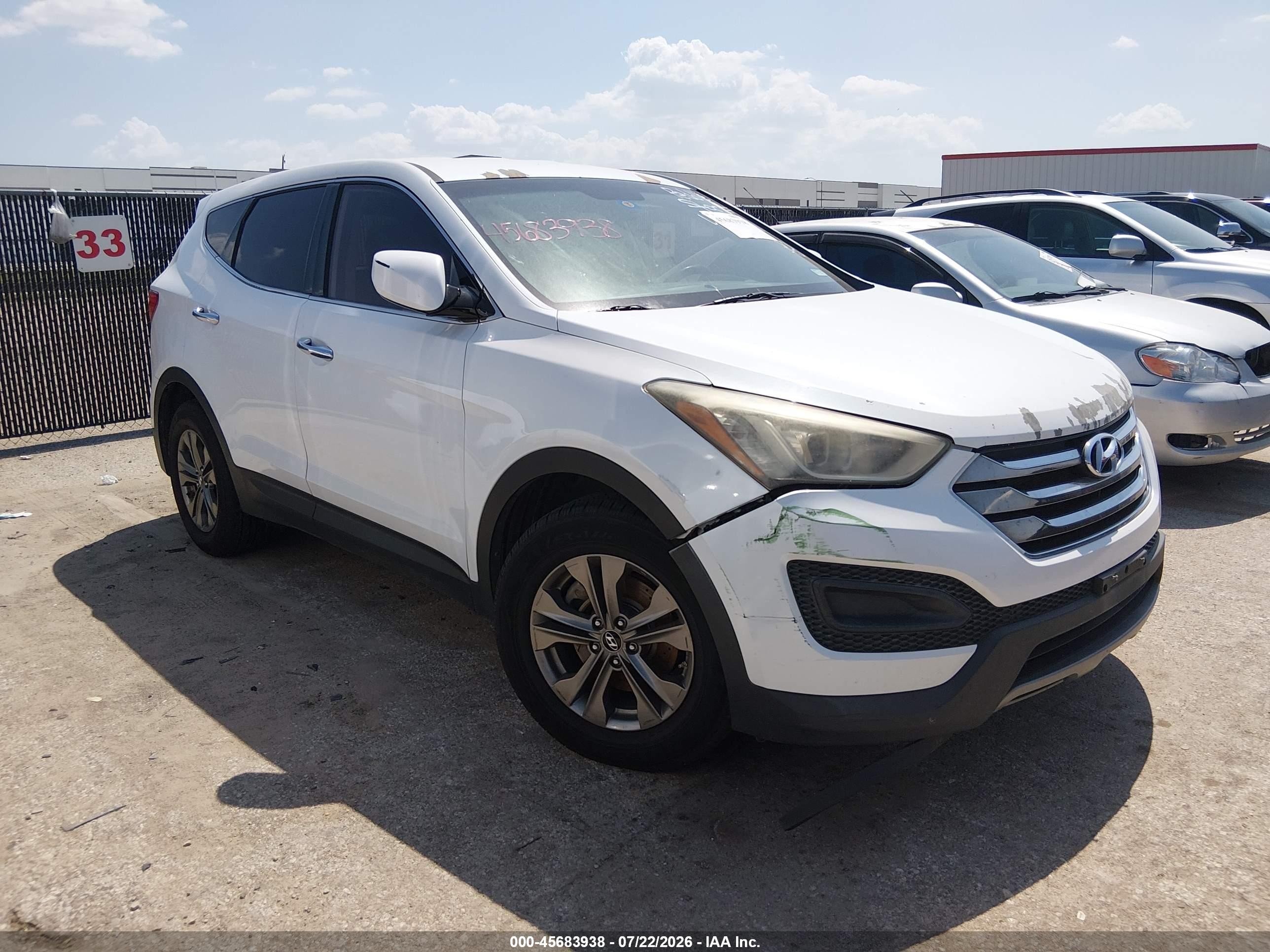 2014 Hyundai Santa Fe Sport 2.4l White vin: 5XYZTDLB3EG175685