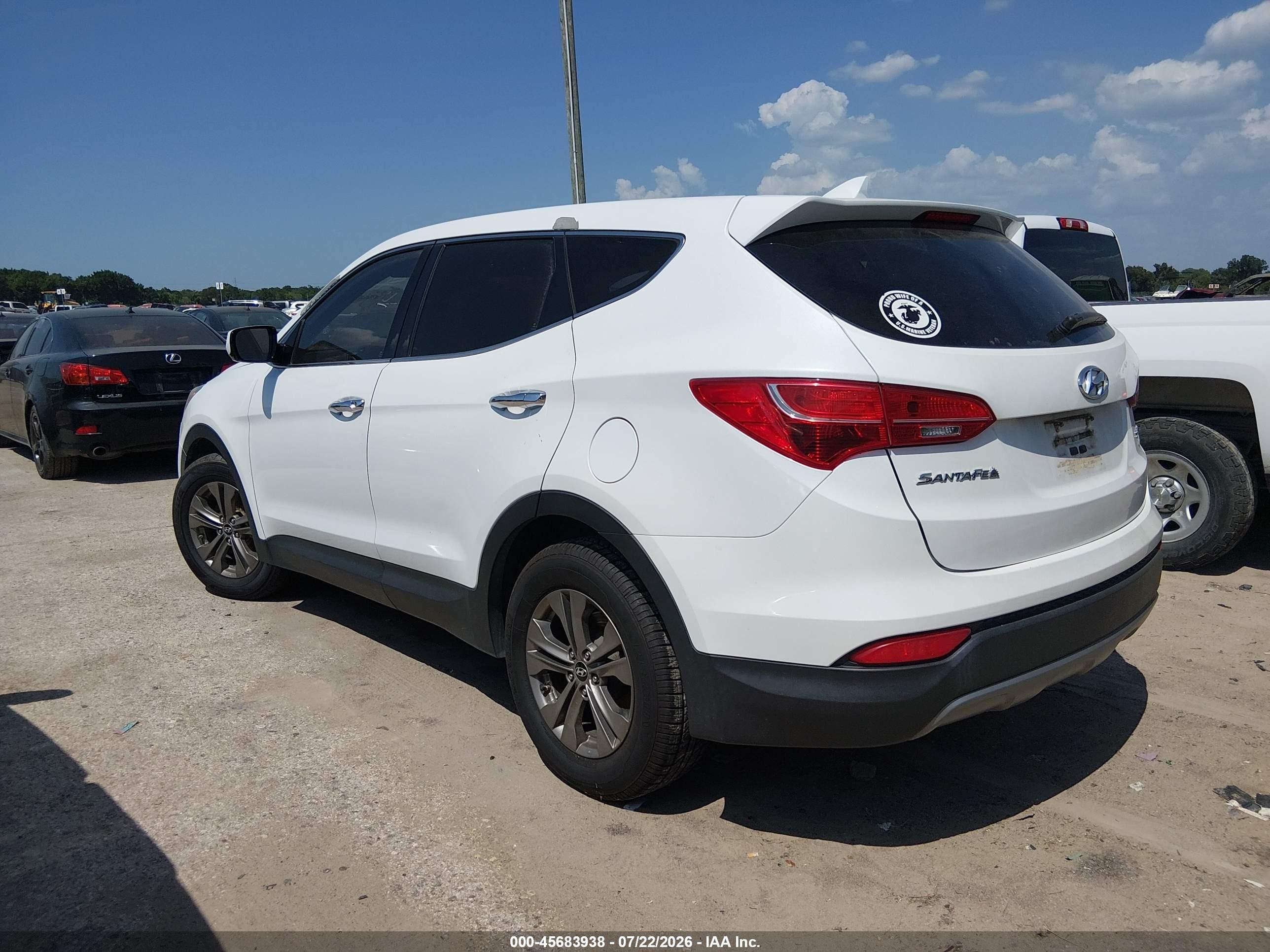 2014 Hyundai Santa Fe Sport 2.4l White vin: 5XYZTDLB3EG175685