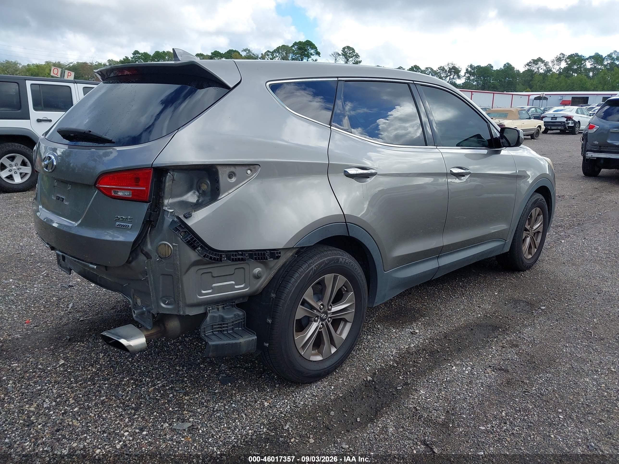 2015 Hyundai Santa Fe Sport 2.4l Gray vin: 5XYZTDLB3FG279675