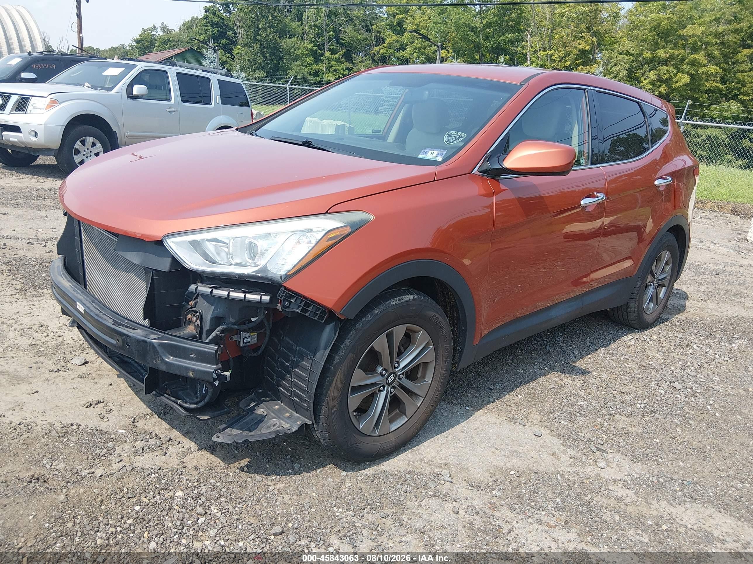 2016 Hyundai Santa Fe Sport 2.4l Orange vin: 5XYZTDLB3GG360077