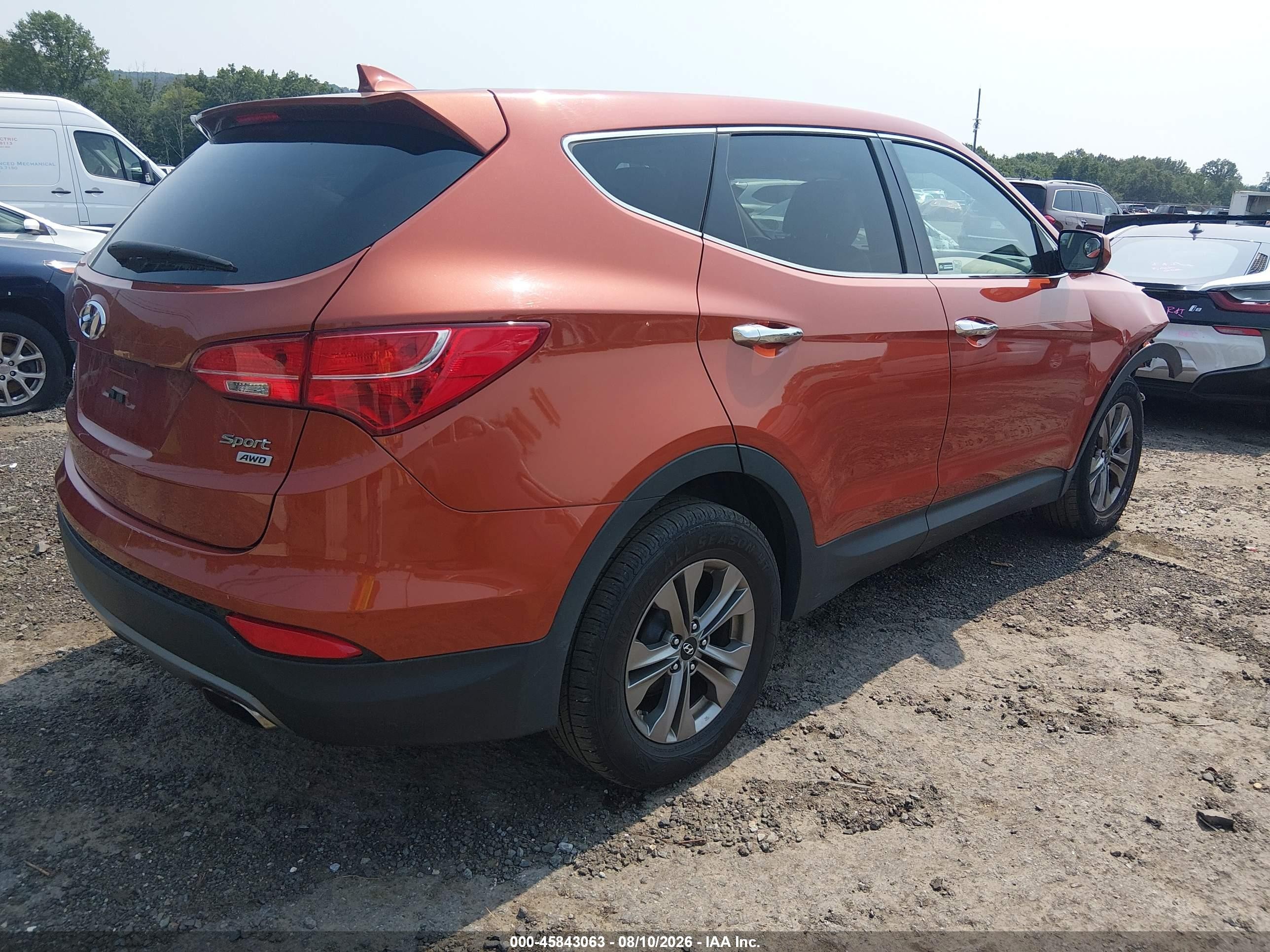 2016 Hyundai Santa Fe Sport 2.4l Orange vin: 5XYZTDLB3GG360077