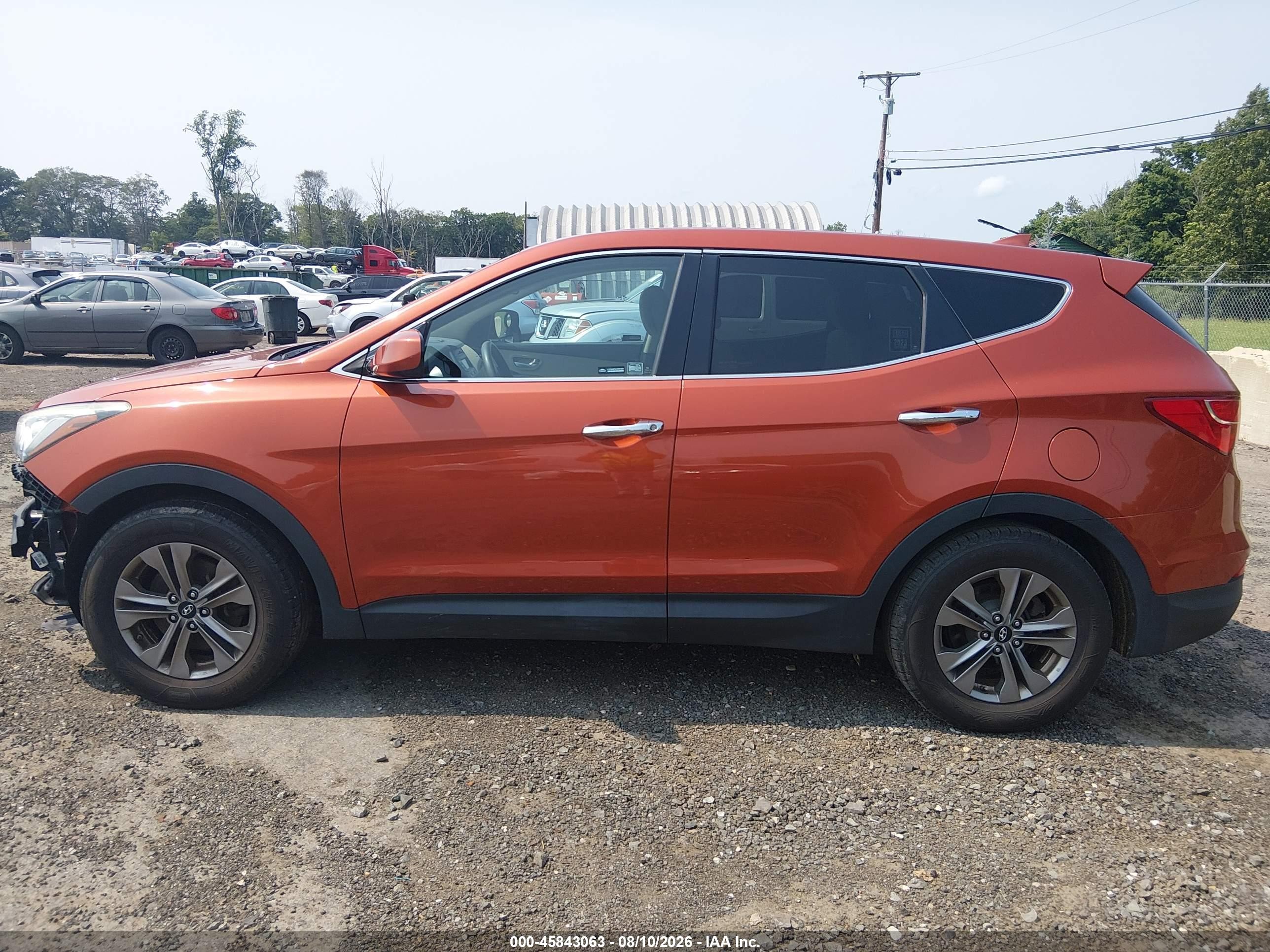 2016 Hyundai Santa Fe Sport 2.4l Orange vin: 5XYZTDLB3GG360077