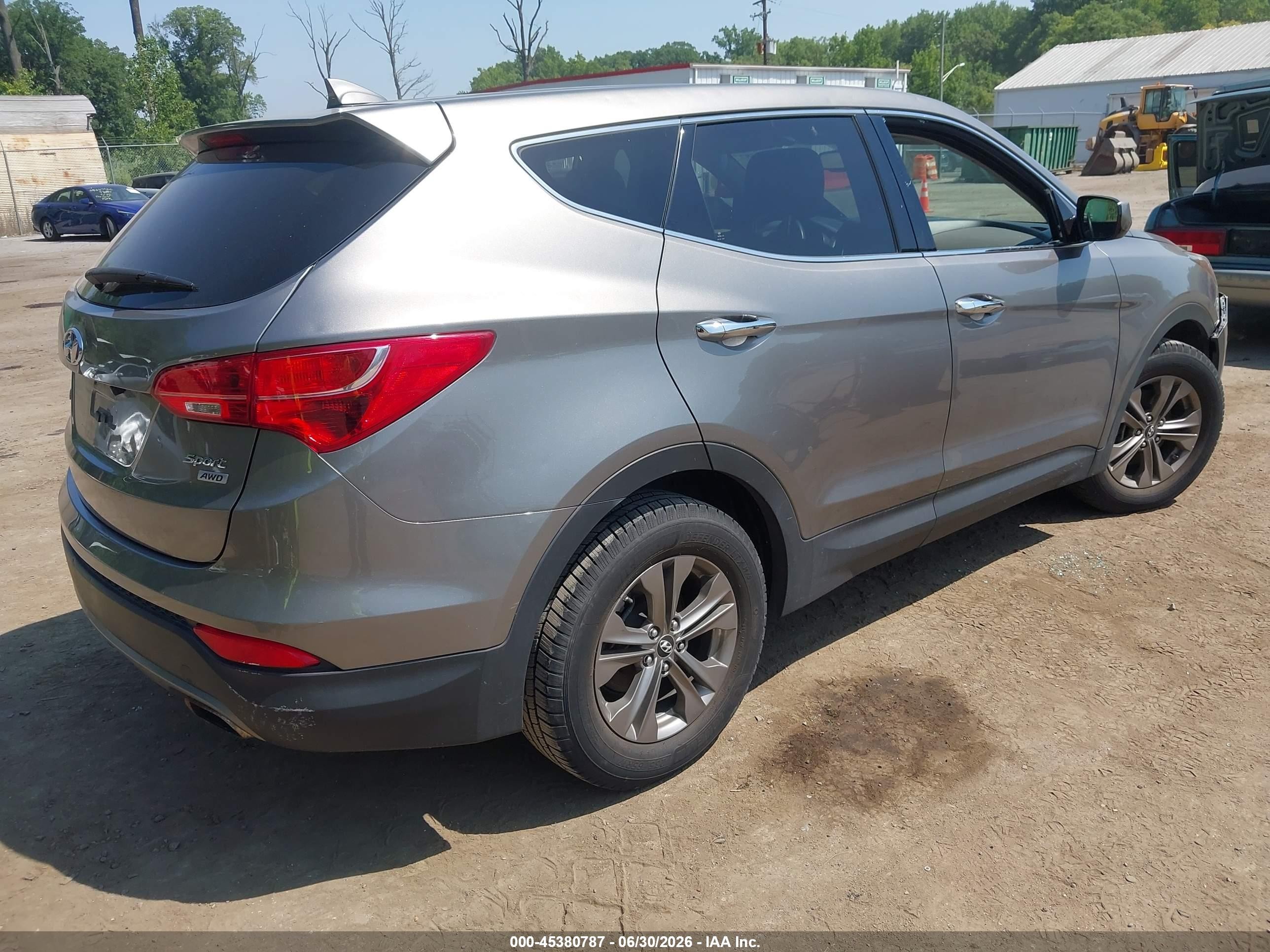 2013 Hyundai Santa Fe Sport Gray vin: 5XYZTDLB4DG047339