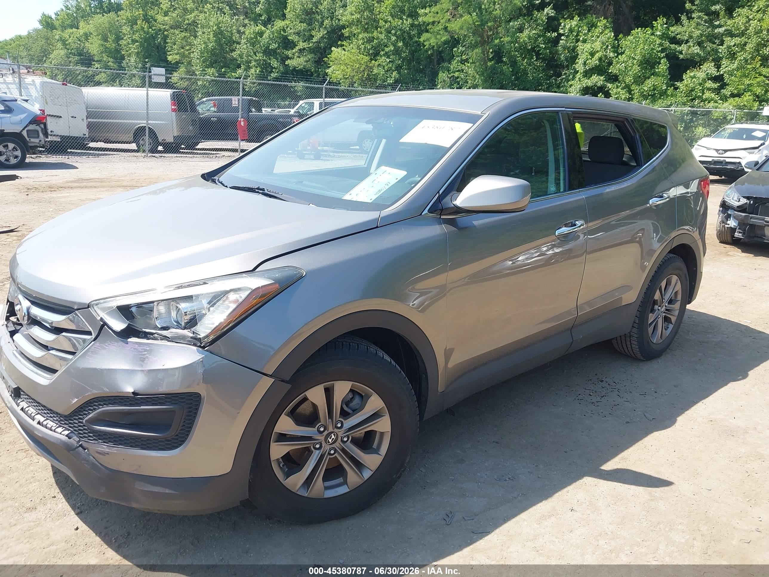 2013 Hyundai Santa Fe Sport Gray vin: 5XYZTDLB4DG047339