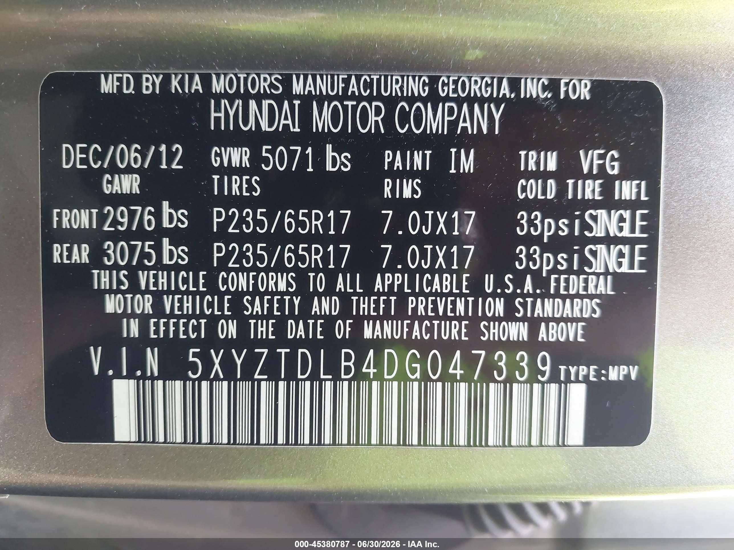 2013 Hyundai Santa Fe Sport Gray vin: 5XYZTDLB4DG047339