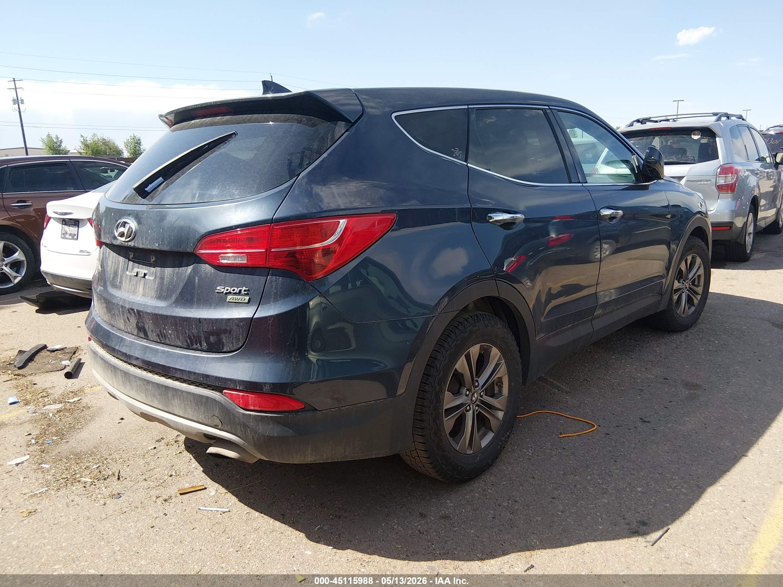 2013 Hyundai Santa Fe Sport Dark Blue vin: 5XYZTDLB4DG051729