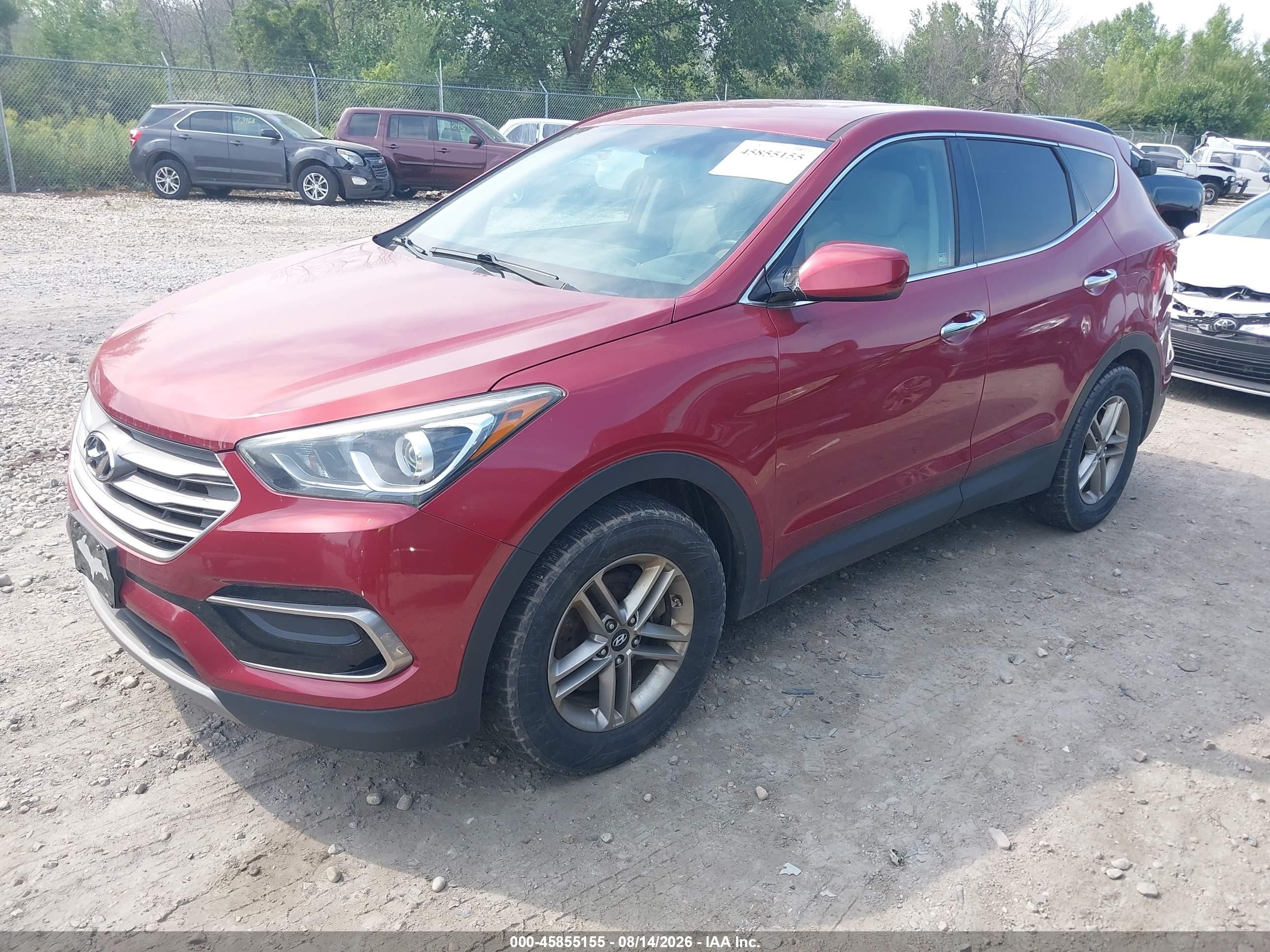 2017 Hyundai Santa Fe Sport 2.4l Red vin: 5XYZTDLB4HG453319