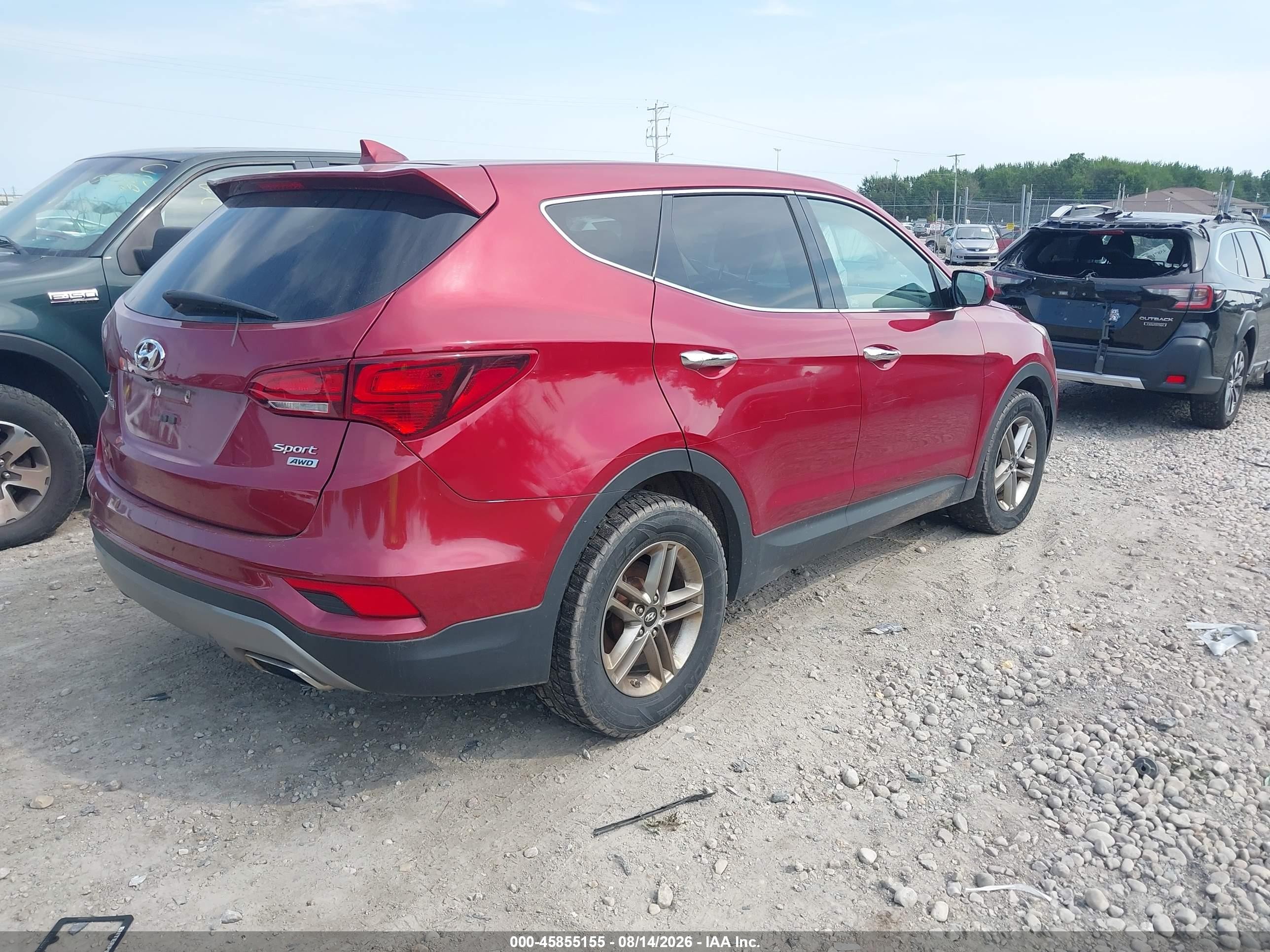 2017 Hyundai Santa Fe Sport 2.4l Red vin: 5XYZTDLB4HG453319