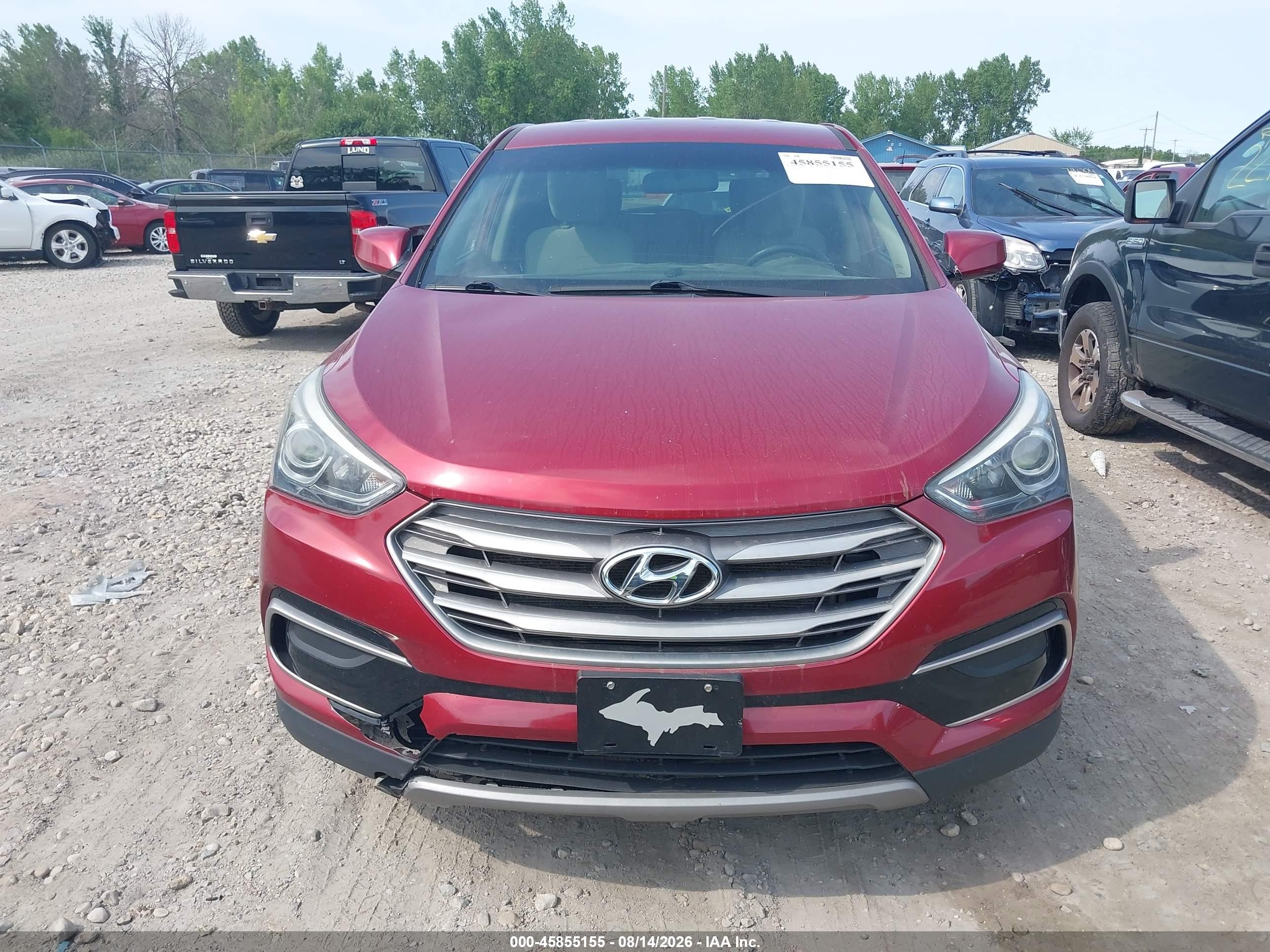 2017 Hyundai Santa Fe Sport 2.4l Red vin: 5XYZTDLB4HG453319