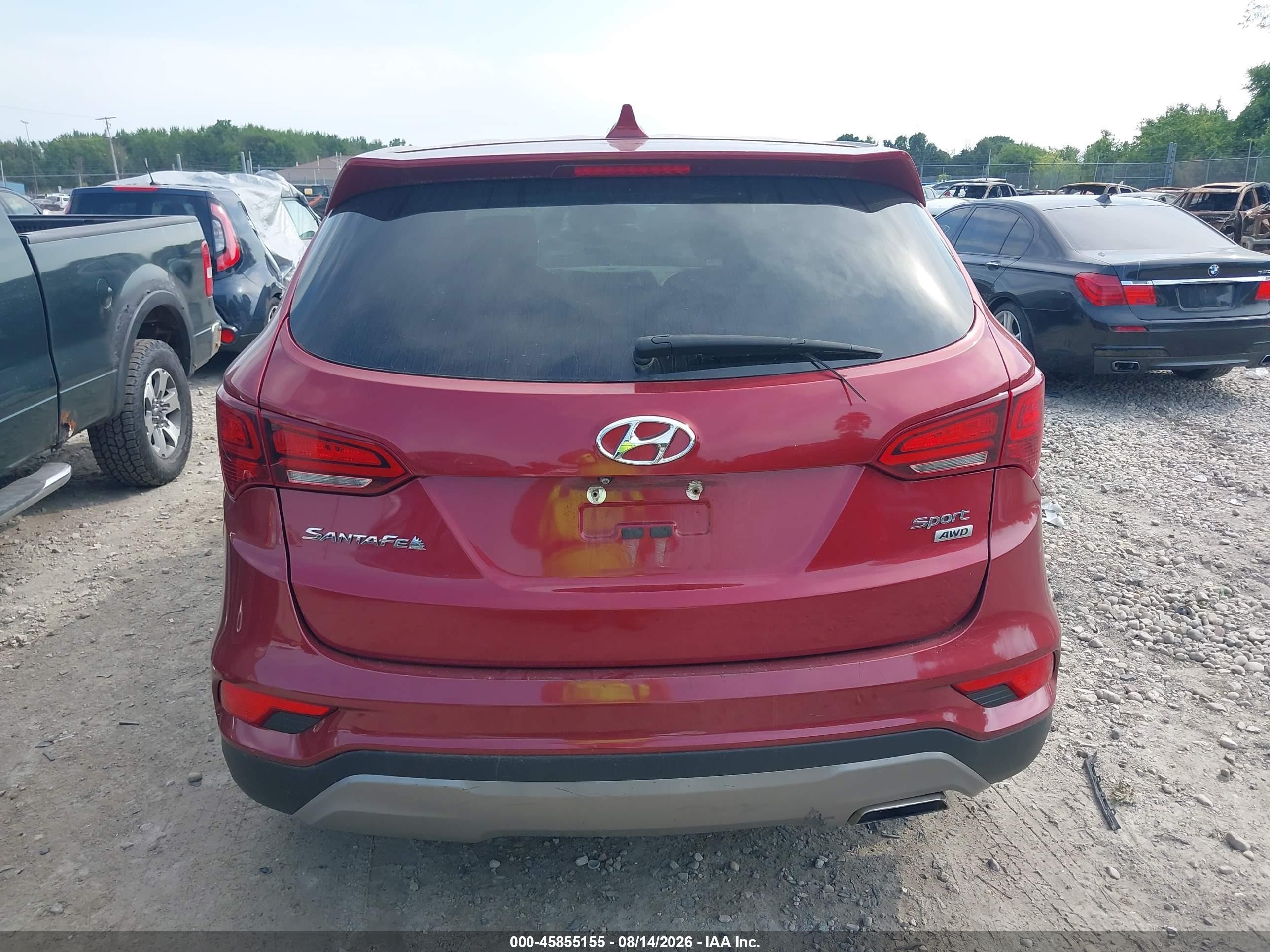 2017 Hyundai Santa Fe Sport 2.4l Red vin: 5XYZTDLB4HG453319