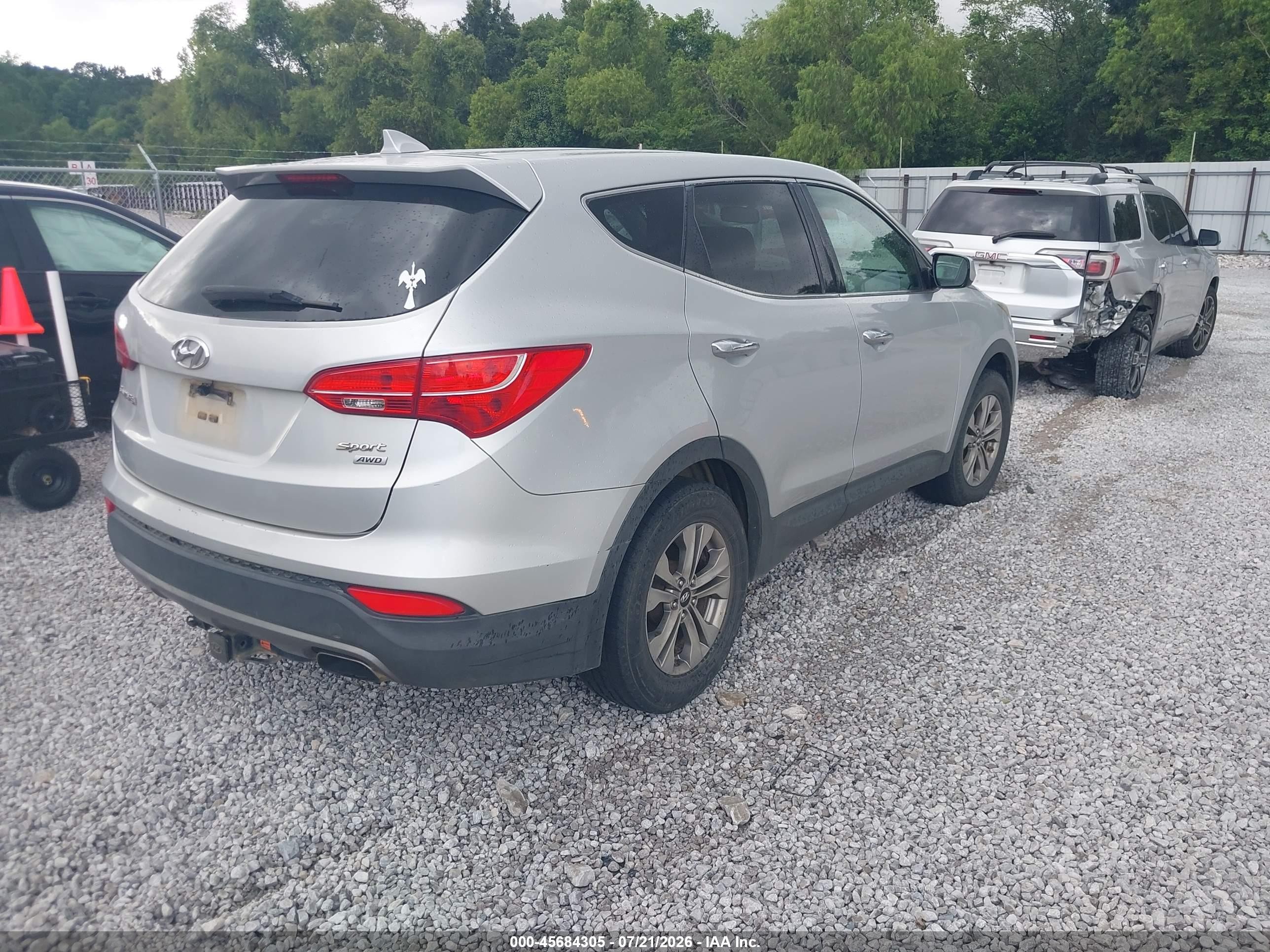 2015 Hyundai Santa Fe Sport 2.4l Silver vin: 5XYZTDLB5FG280522