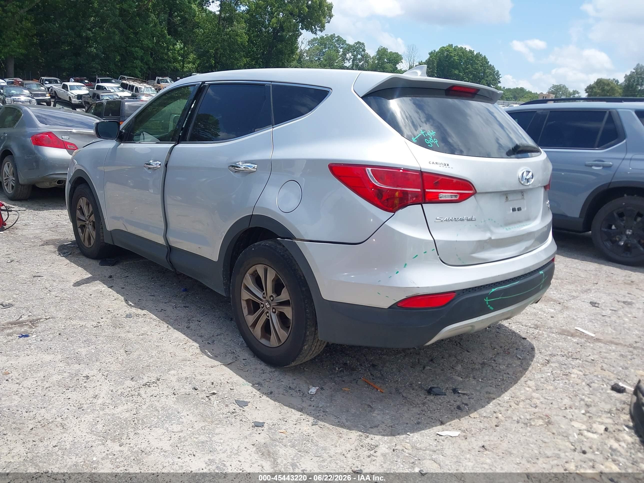 2014 Hyundai Santa Fe Sport 2.4l Silver vin: 5XYZTDLB6EG152434