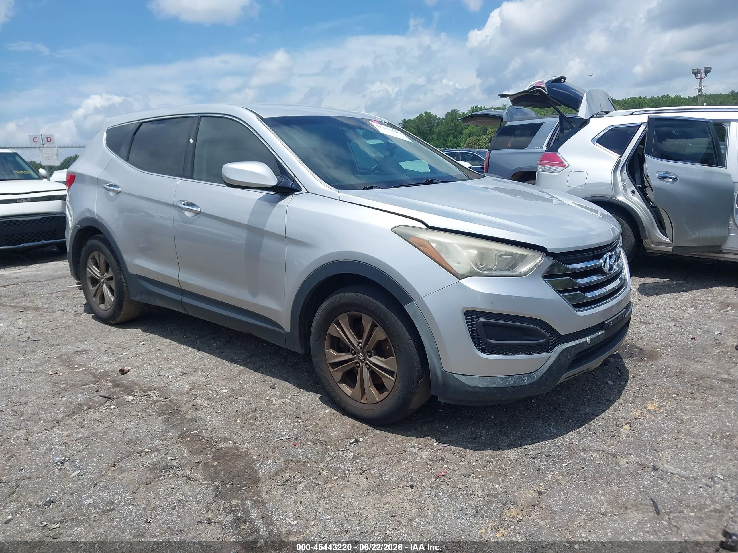 2014 Hyundai Santa Fe Sport 2.4l Silver vin: 5XYZTDLB6EG152434