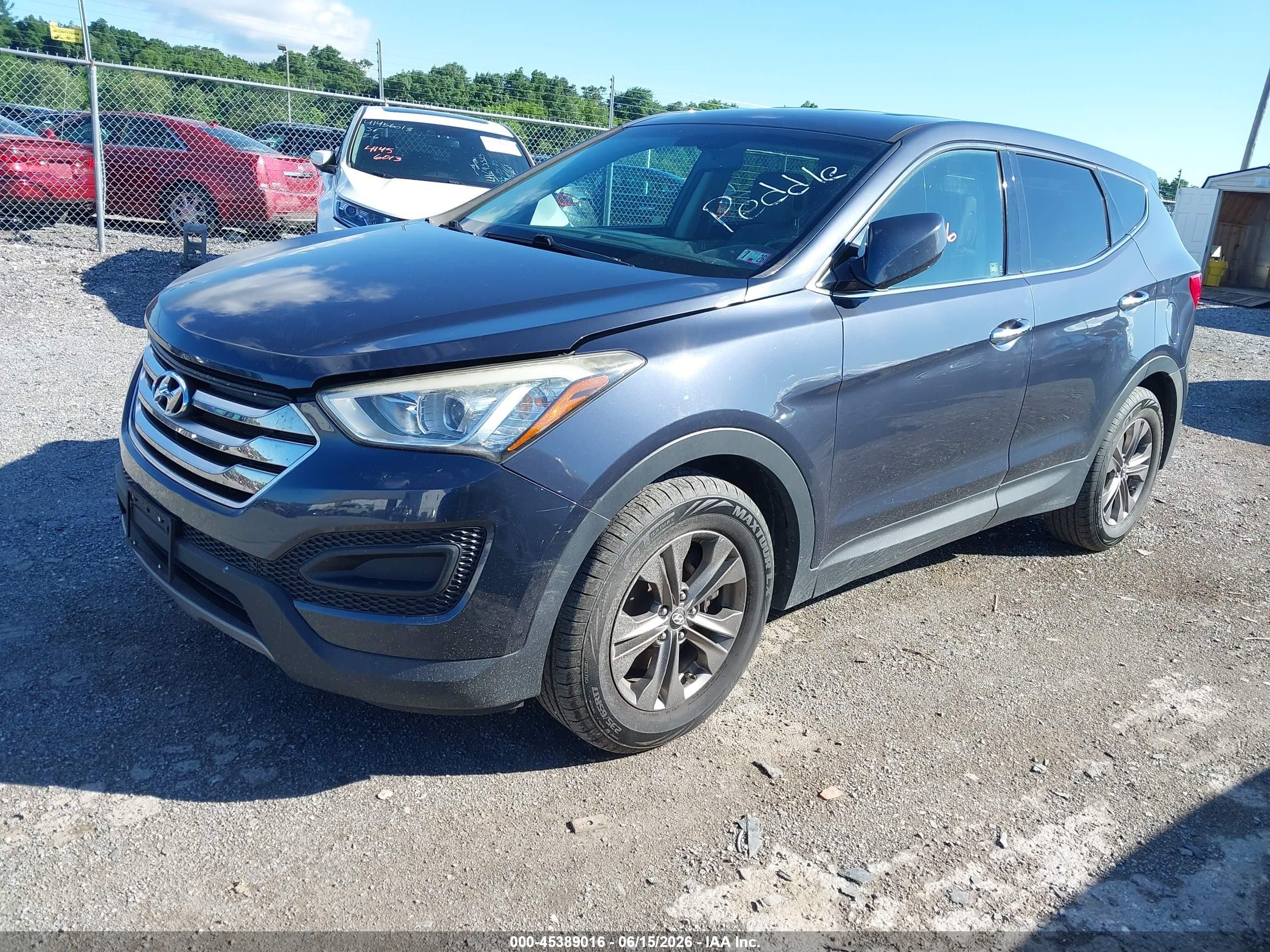 2015 Hyundai Santa Fe Sport 2.4l Blue vin: 5XYZTDLB6FG233242
