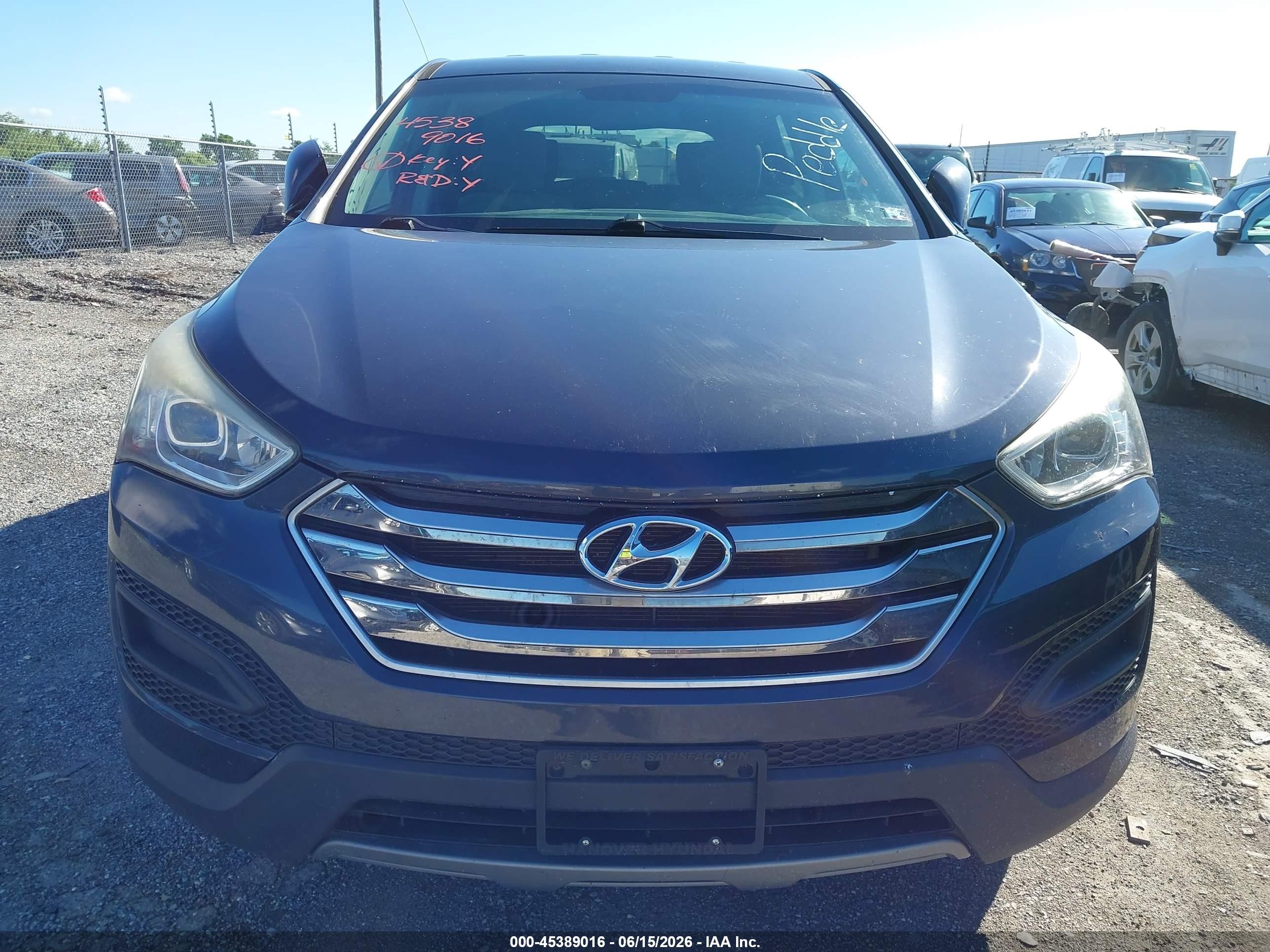 2015 Hyundai Santa Fe Sport 2.4l Blue vin: 5XYZTDLB6FG233242