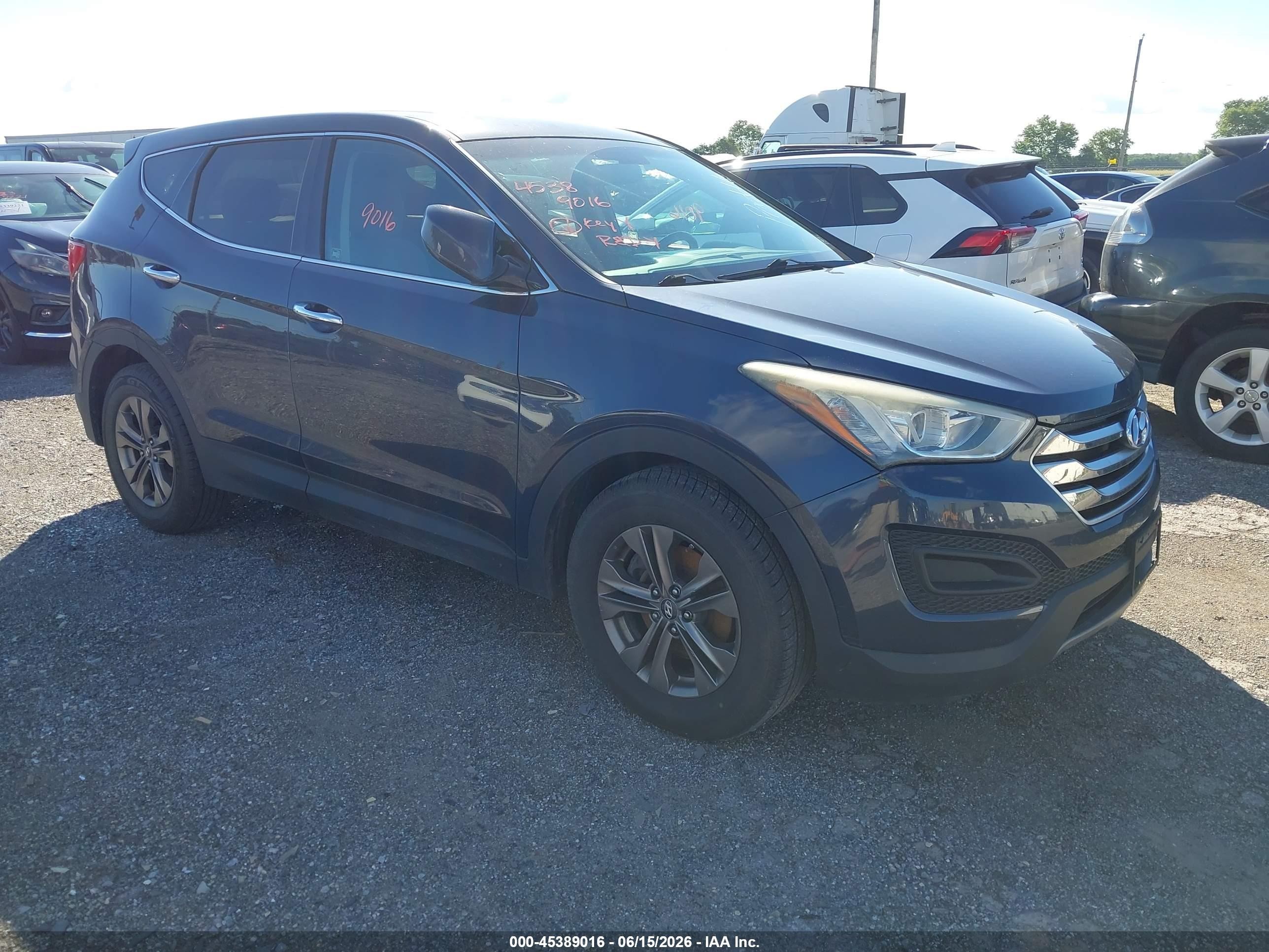 2015 Hyundai Santa Fe Sport 2.4l Blue vin: 5XYZTDLB6FG233242