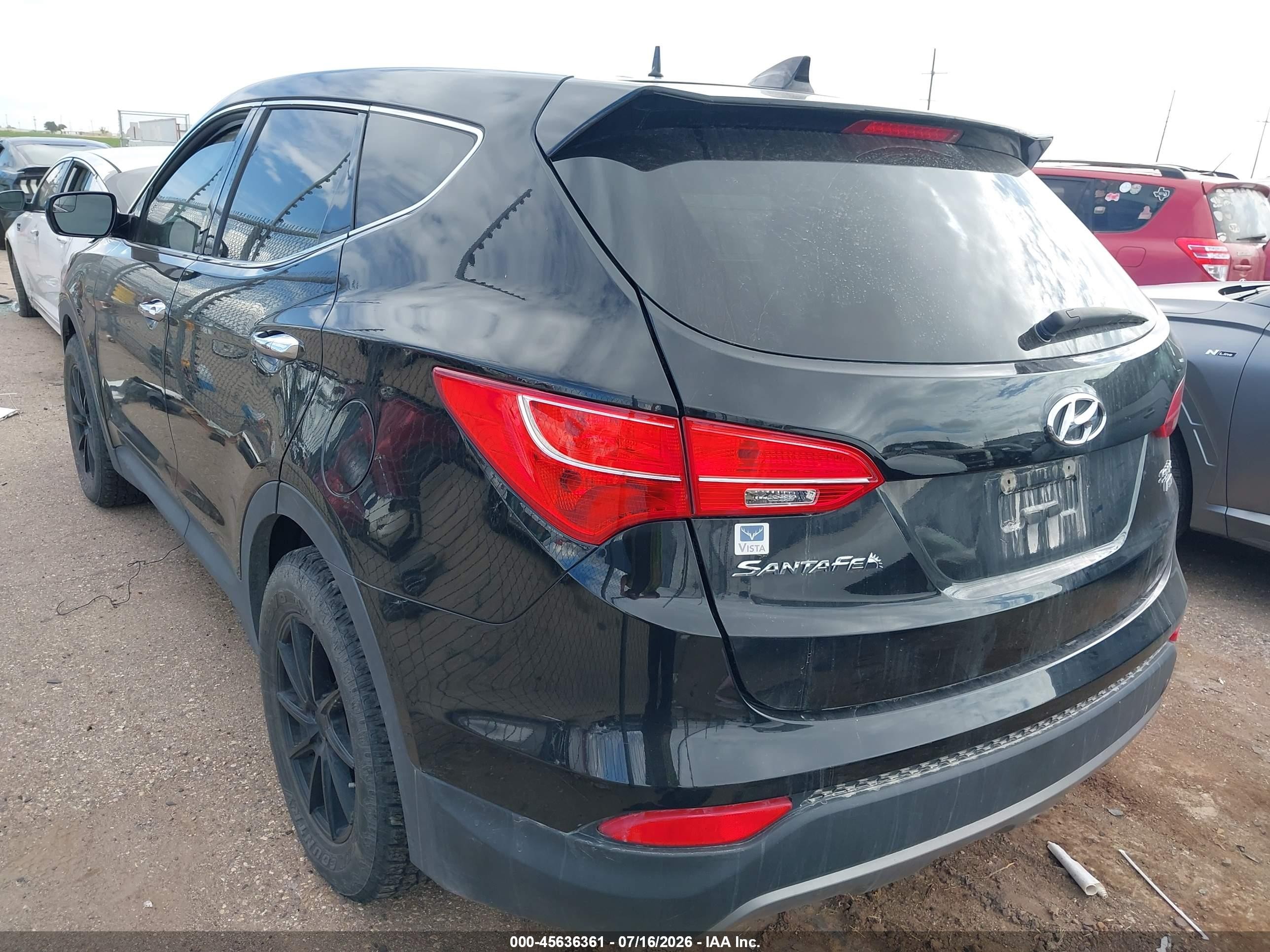 2015 Hyundai Santa Fe Sport 2.4l Black vin: 5XYZTDLB6FG283039