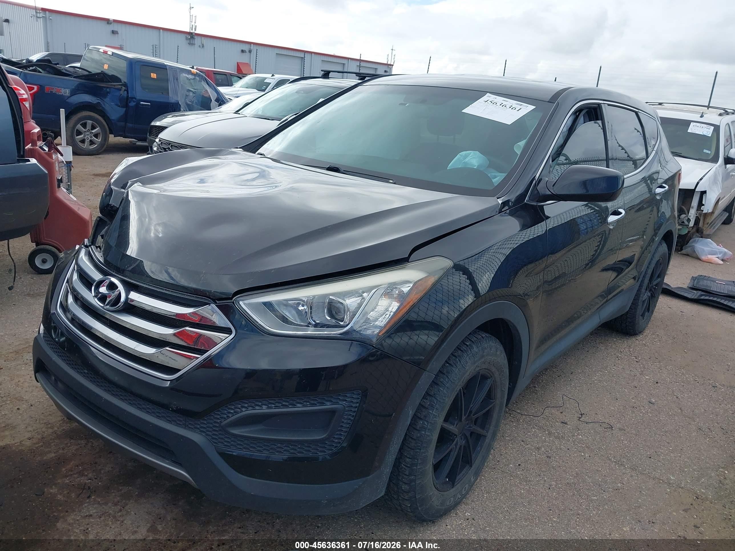 2015 Hyundai Santa Fe Sport 2.4l Black vin: 5XYZTDLB6FG283039