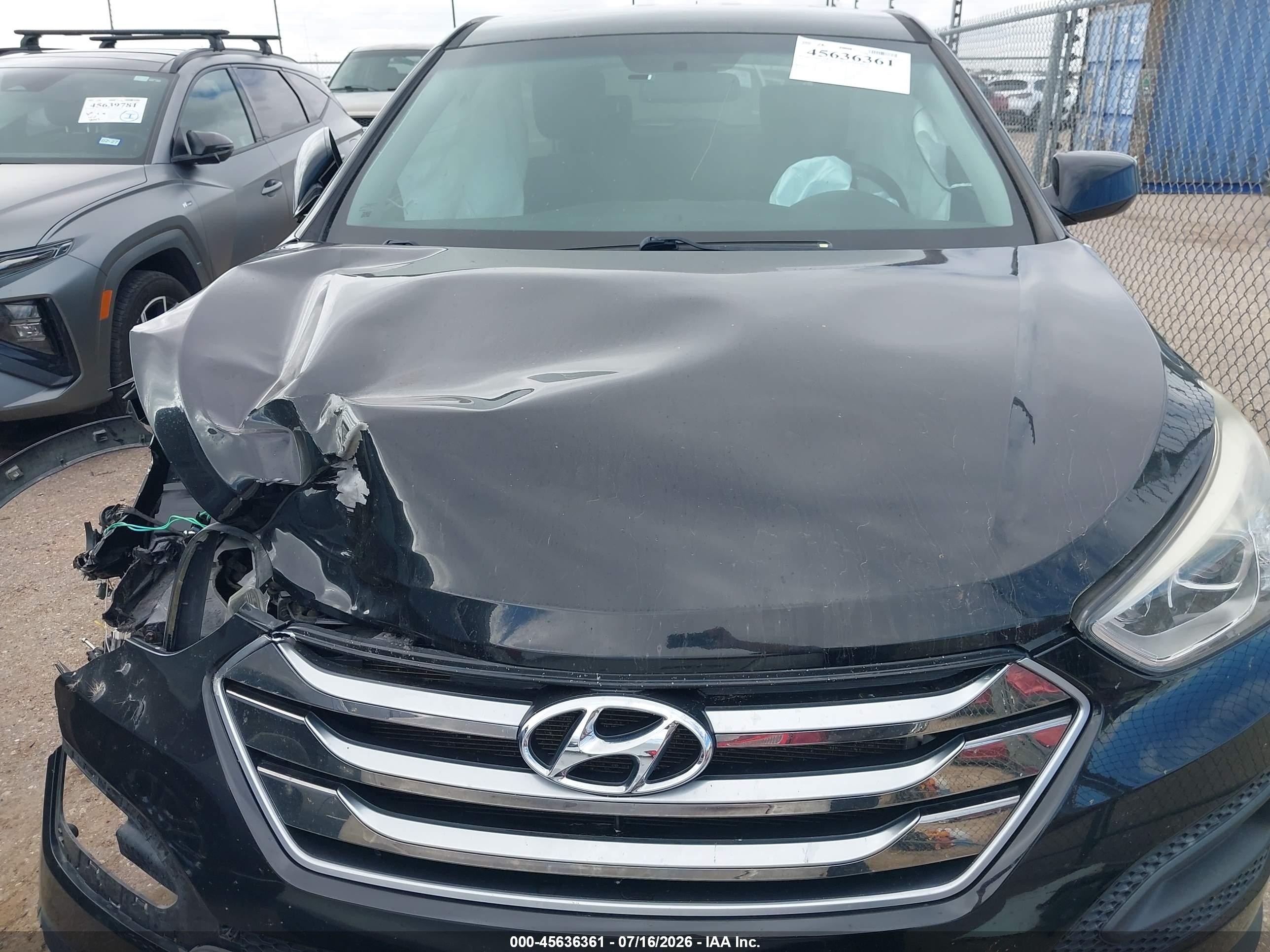 2015 Hyundai Santa Fe Sport 2.4l Black vin: 5XYZTDLB6FG283039
