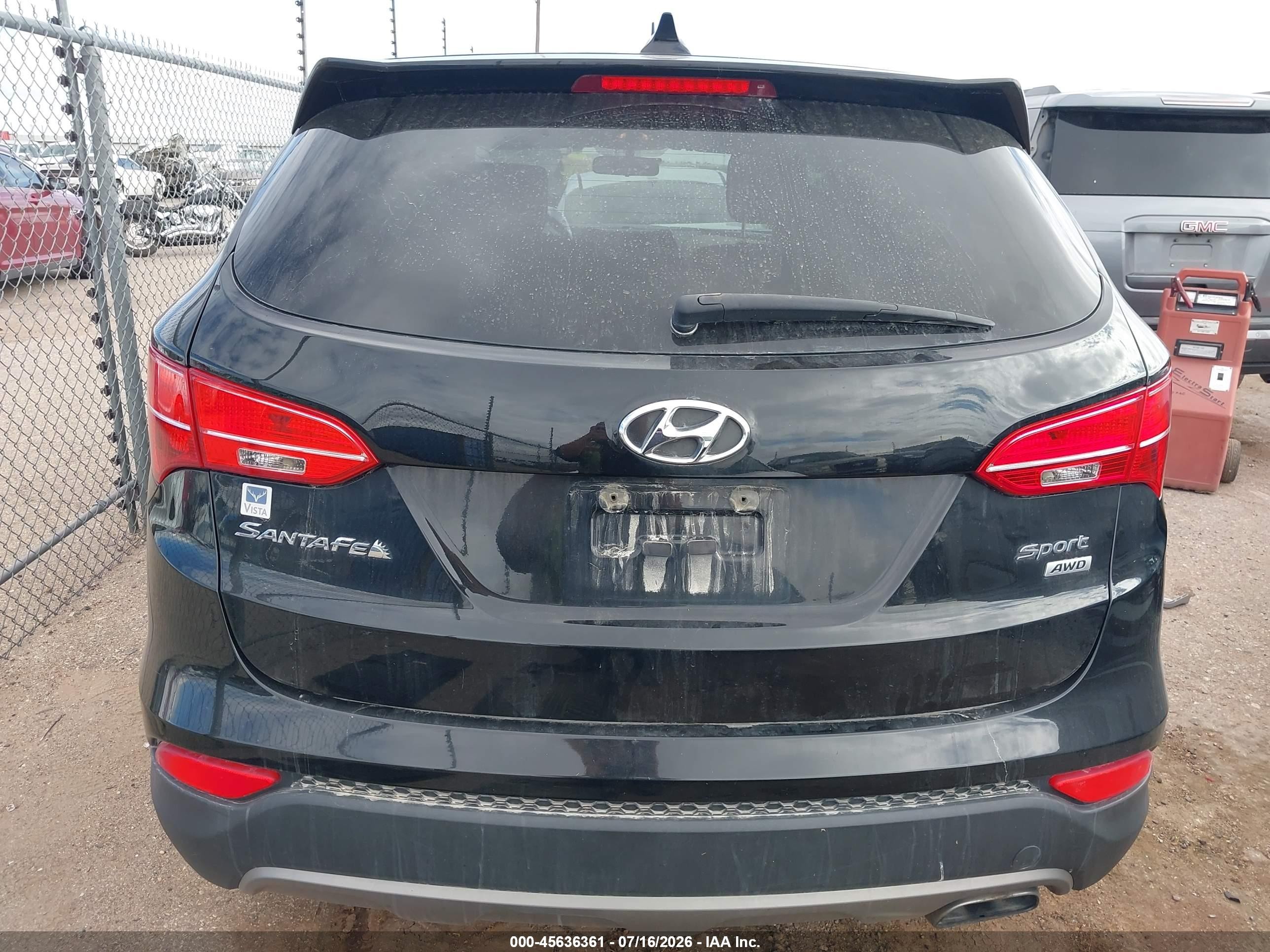2015 Hyundai Santa Fe Sport 2.4l Black vin: 5XYZTDLB6FG283039