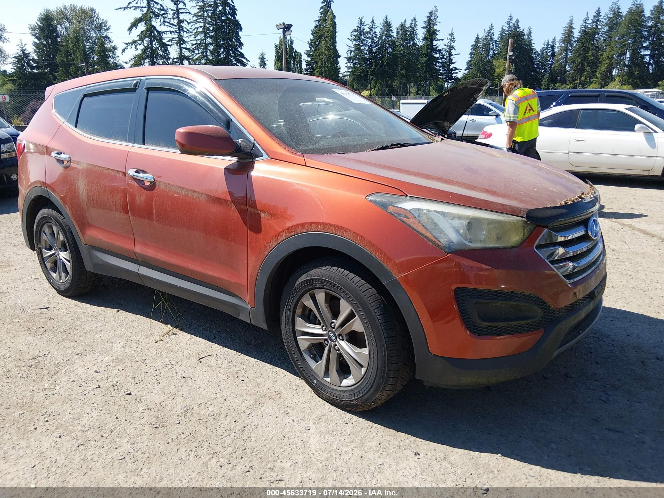 2015 Hyundai Santa Fe Sport 2.4l Orange vin: 5XYZTDLB6FG299502
