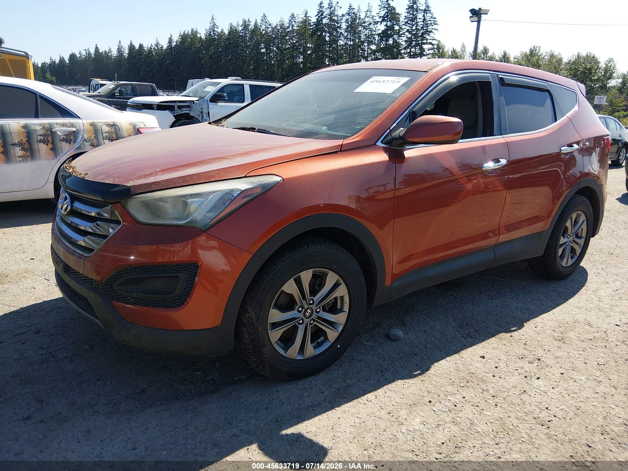 2015 Hyundai Santa Fe Sport 2.4l Orange vin: 5XYZTDLB6FG299502
