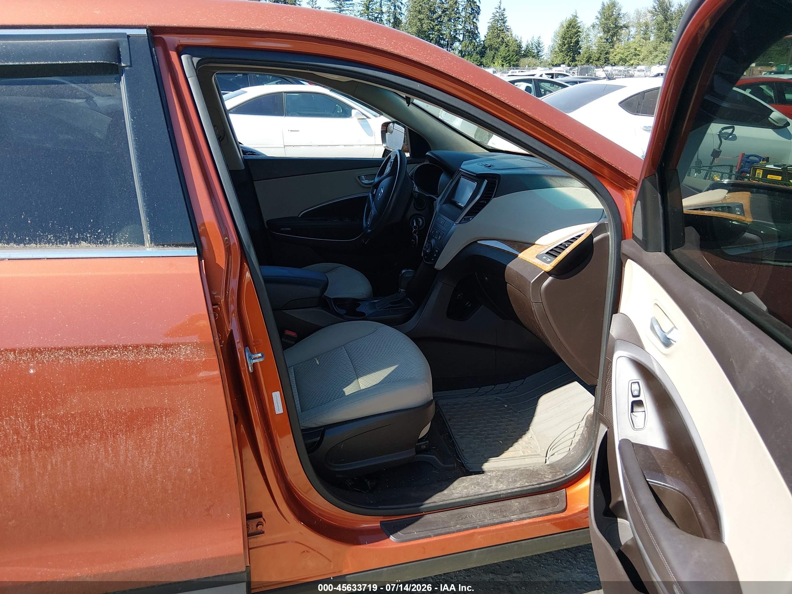 2015 Hyundai Santa Fe Sport 2.4l Orange vin: 5XYZTDLB6FG299502