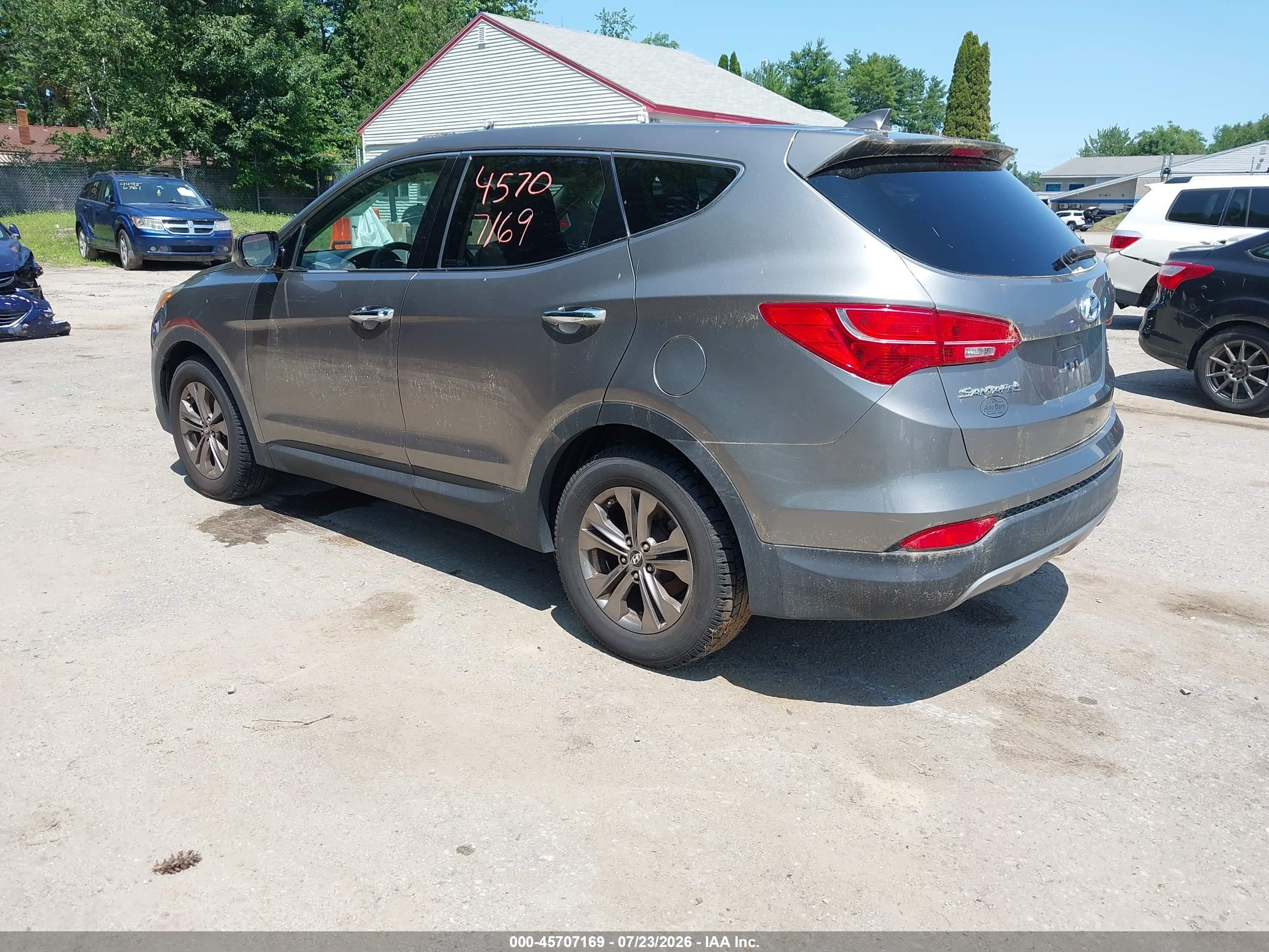2013 Hyundai Santa Fe Sport Gray vin: 5XYZTDLB7DG008700