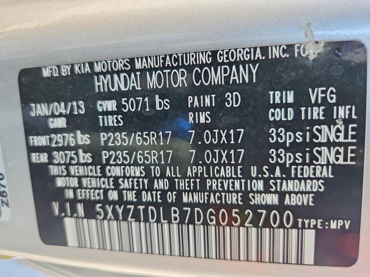 2013 Hyundai Santa Fe Sport 2.4l Silver vin: 5XYZTDLB7DG052700