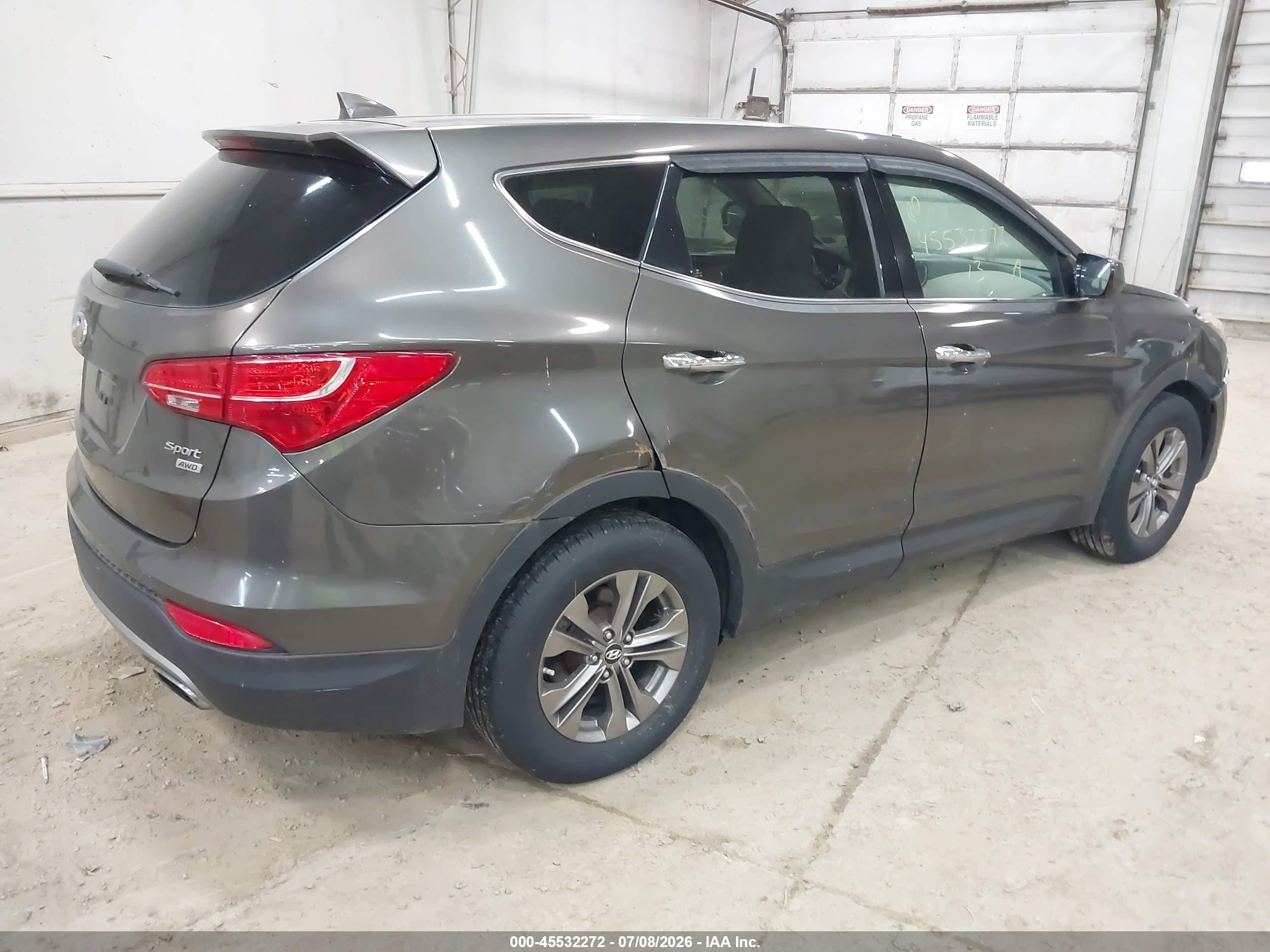 2013 Hyundai Santa Fe Sport Gray vin: 5XYZTDLB7DG059274