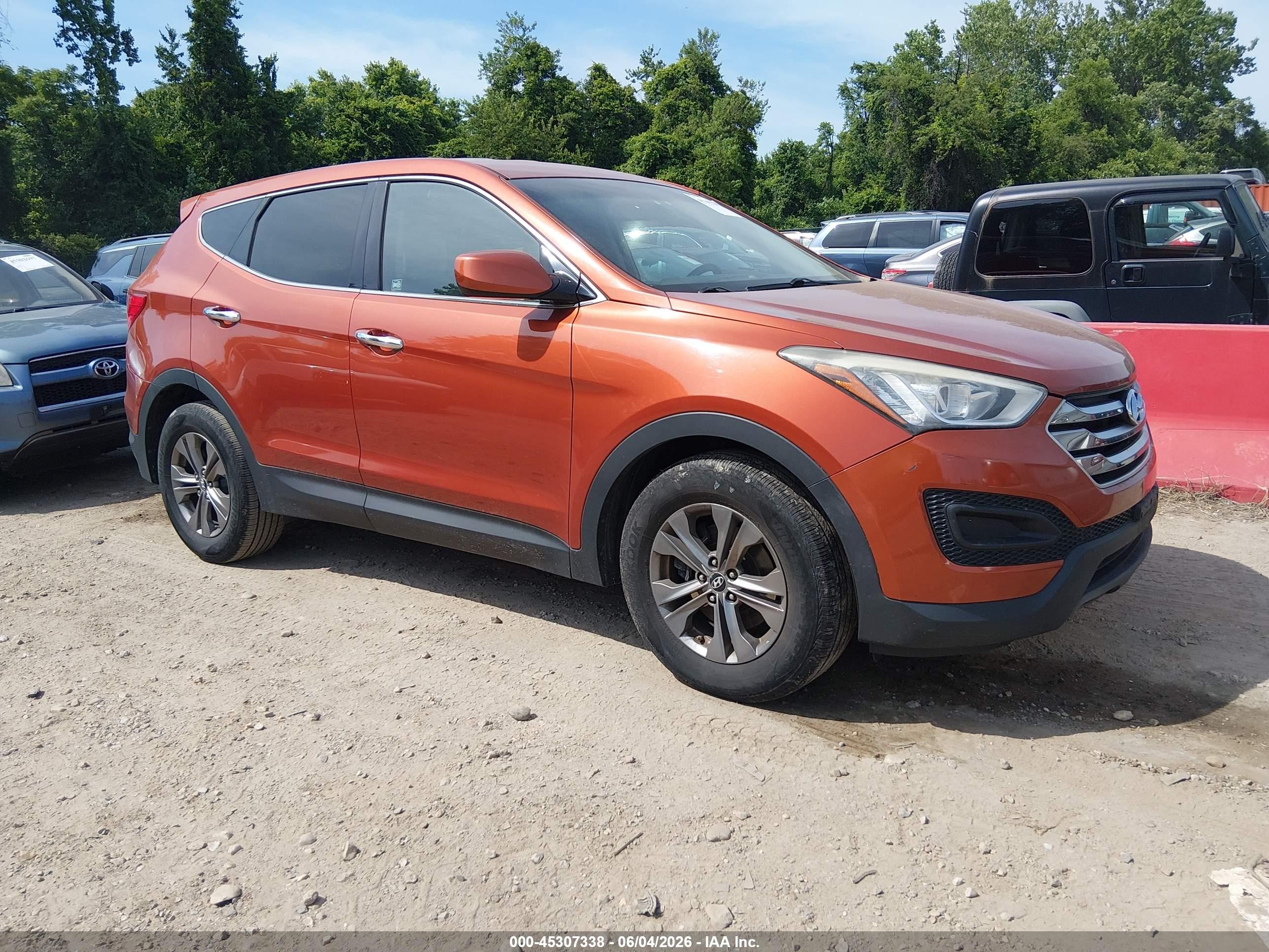 2015 Hyundai Santa Fe Sport 2.4l Orange vin: 5XYZTDLB7FG233217